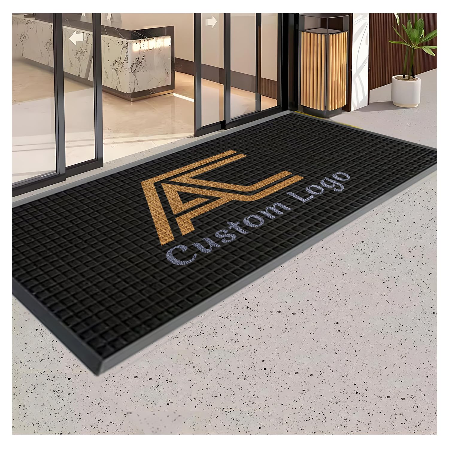 CVBN Personalised Door Mat with logo Text Name Customised Indoor Outdoor Entryway Welcome Doormat Custom Rug Pad Customized Carpet for Foyer Front Porch Back Door Patio Hallway,180x60cm