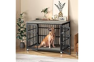 Rovibek 38" Large Dog Crates with Wheels and Side Openings