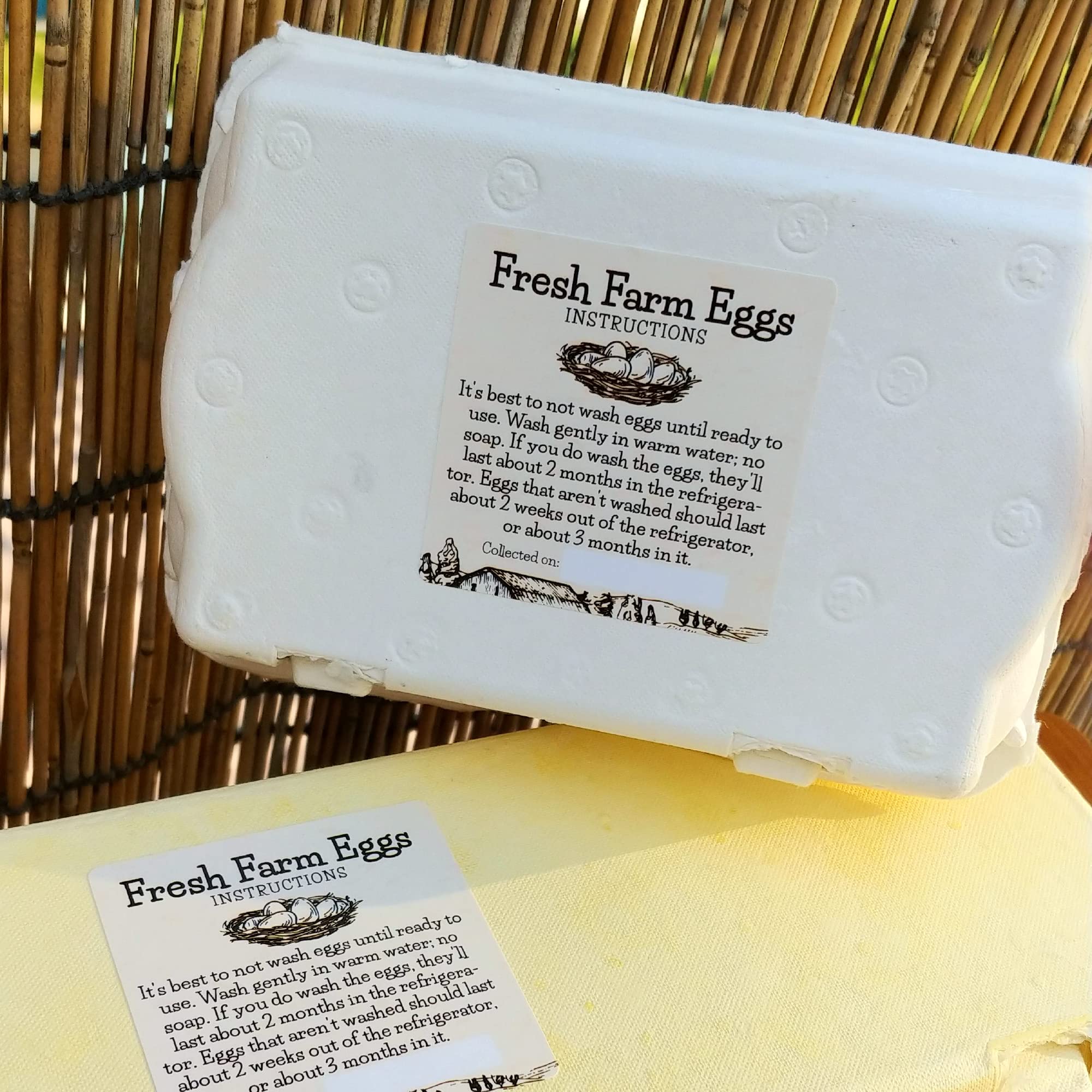 200 PCS Fresh Farm Egg Handling Instruction Cards, Double-Sided