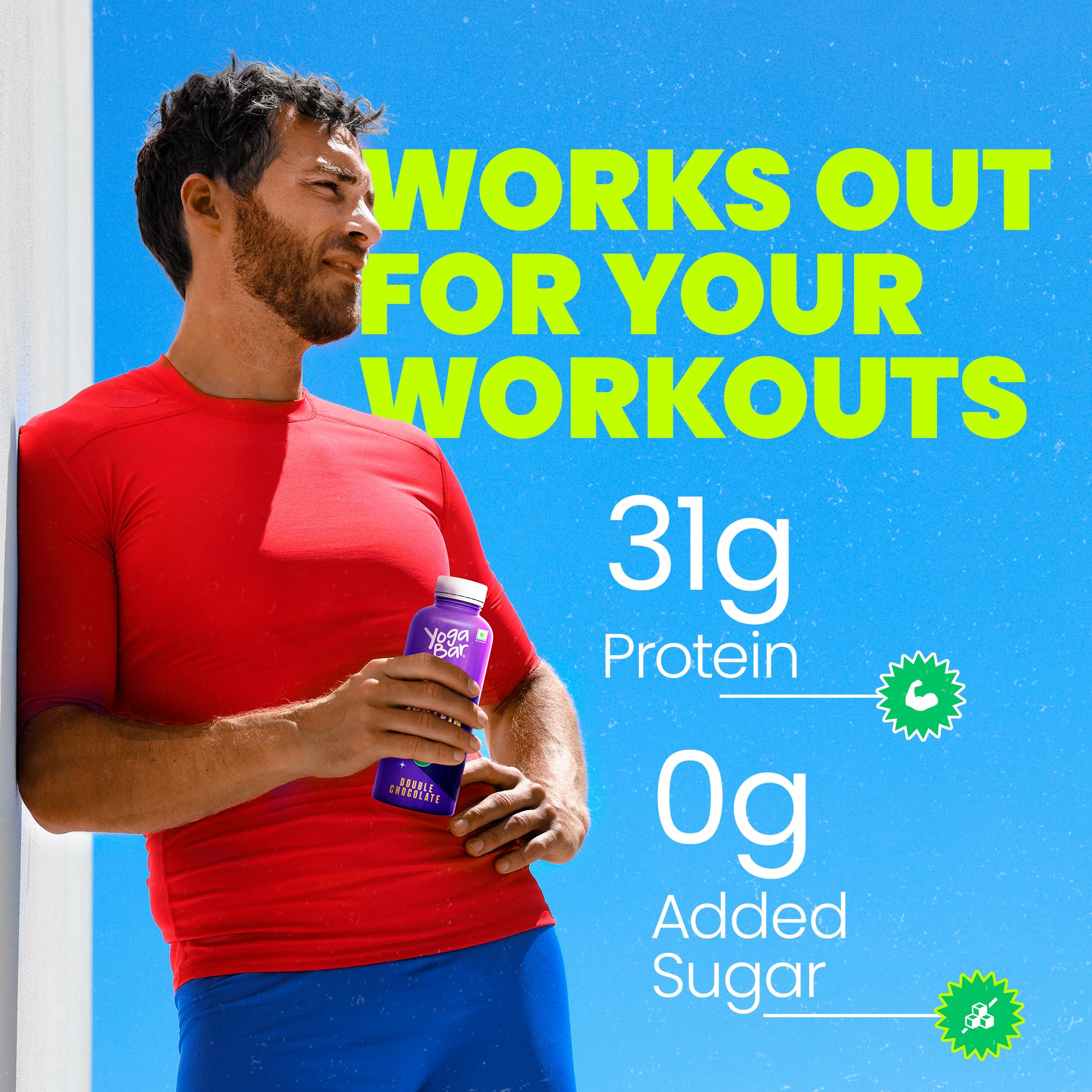 Yogabar Protein Shake 31g with No Added Sugar, Double Chocolate Flavor, Low Fat, Rich Calcium, Ready-to-Drink Milkshake, 250ml — Amazon image 2