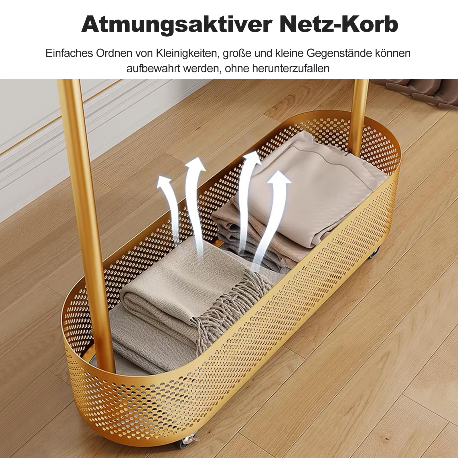 Ergocar Garderobenständer. Eine Jacken-Hutablage mit Korb, multifunktionales Design. Es lässt sich stabil um 360°bewegen und eignet sich für die Platzierung im Bett, im Wohnzimmer und auf der Veranda.