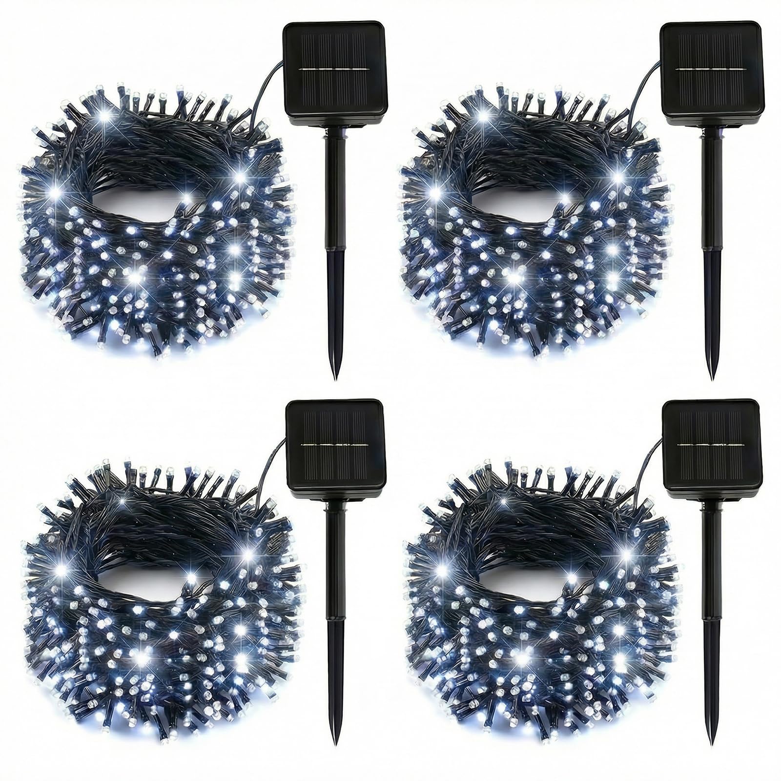 SyouHome Solar String Lights Outdoor, 4 Pack 400 LED Solar Christmas Lights 4 Pack Cool White