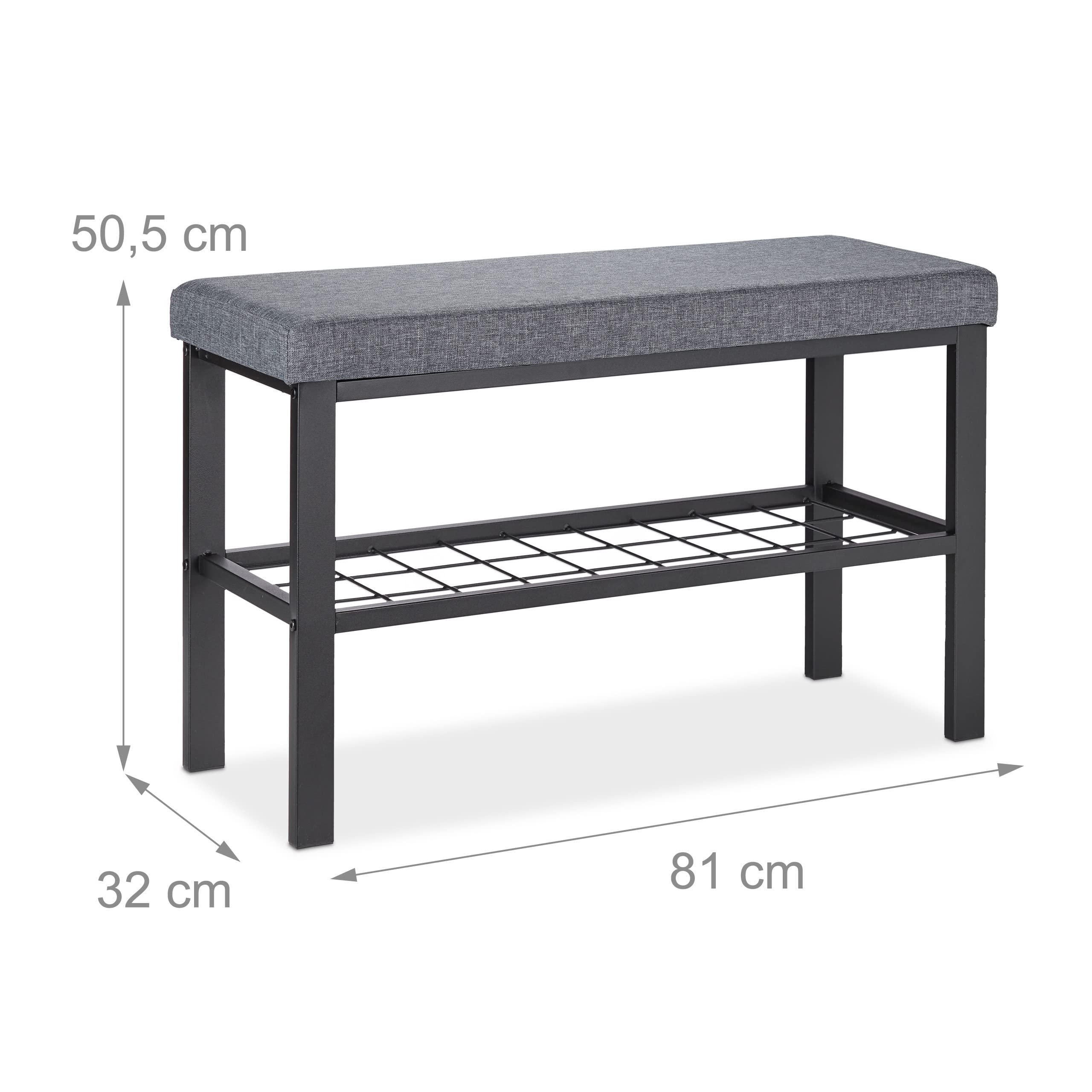 Panca Con Scarpiera Relaxdays - 3 Scomparti, Imbottita, Bianca - Foto 4