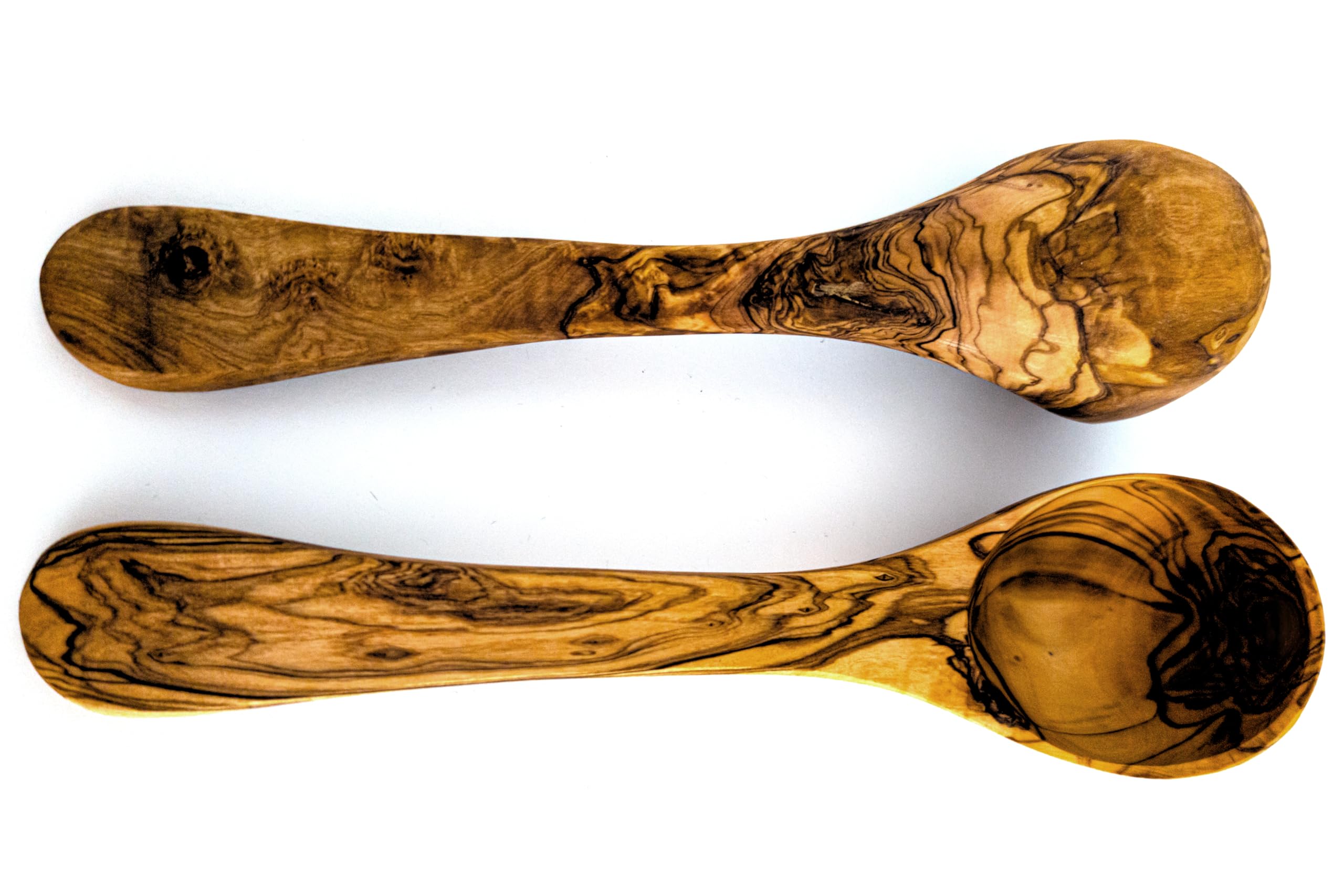 EMNA Schöpflöffel Set aus Olivenholz 2-teilig 25 cm – Suppenkelle & Schöpfer – Handgefertigt – Antibakteriell – In exklusiver Geschenkbox mit Echtheitszertifikat – Geschenkidee Weihnachten Geburtstag