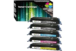 5-Pack Toner Cartridges Compatible with HP 124A (Black, Cyan, Yellow, Magenta)