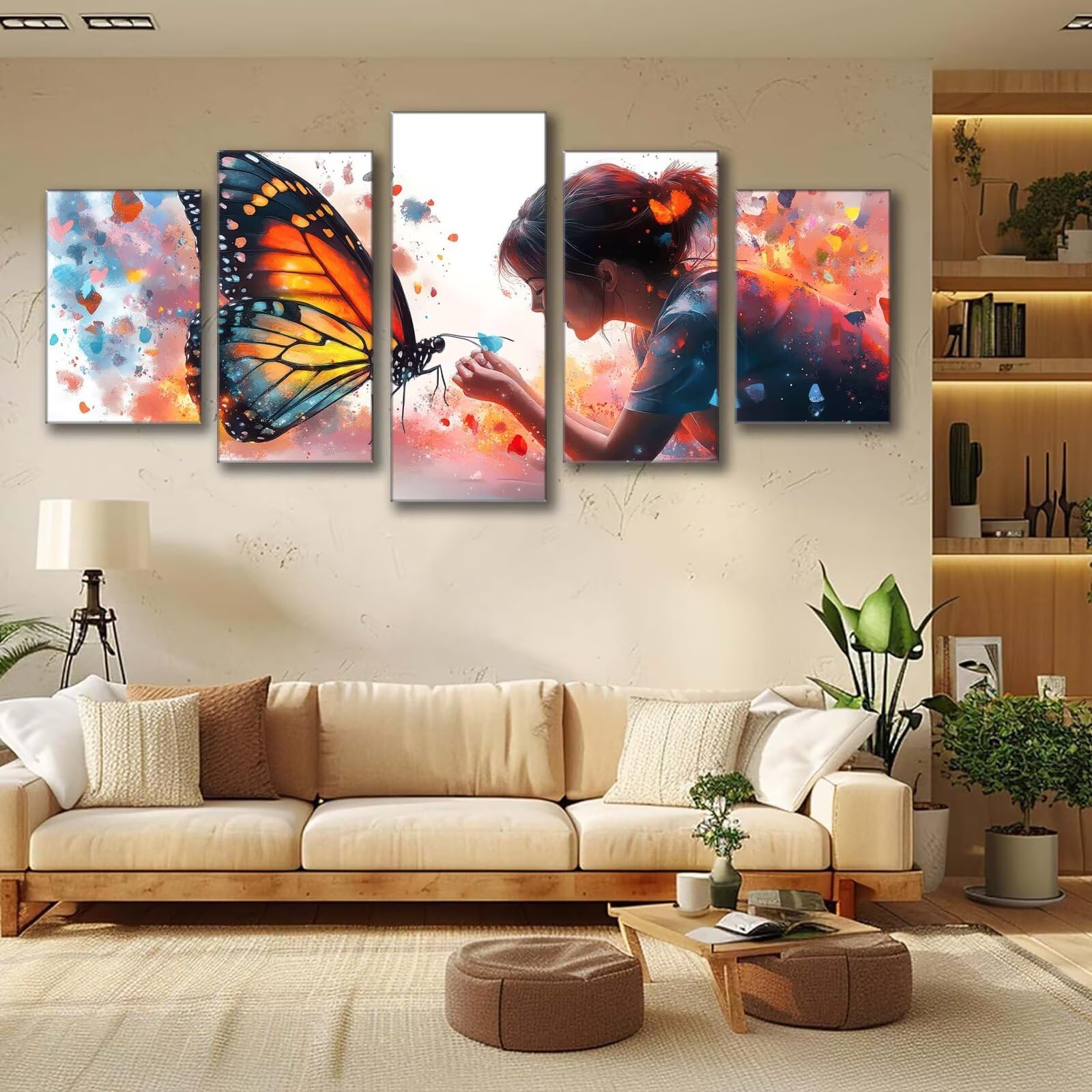 Diamentowa sztuka dziewczyna motyl obraz diamentowy 5 sztuk, zestawy do haftu krzyżykowego dla dorosłych, 5D DIY kryształowe zestawy rzemieślnicze, dla początkujących, pełne okrągłe wiercenie