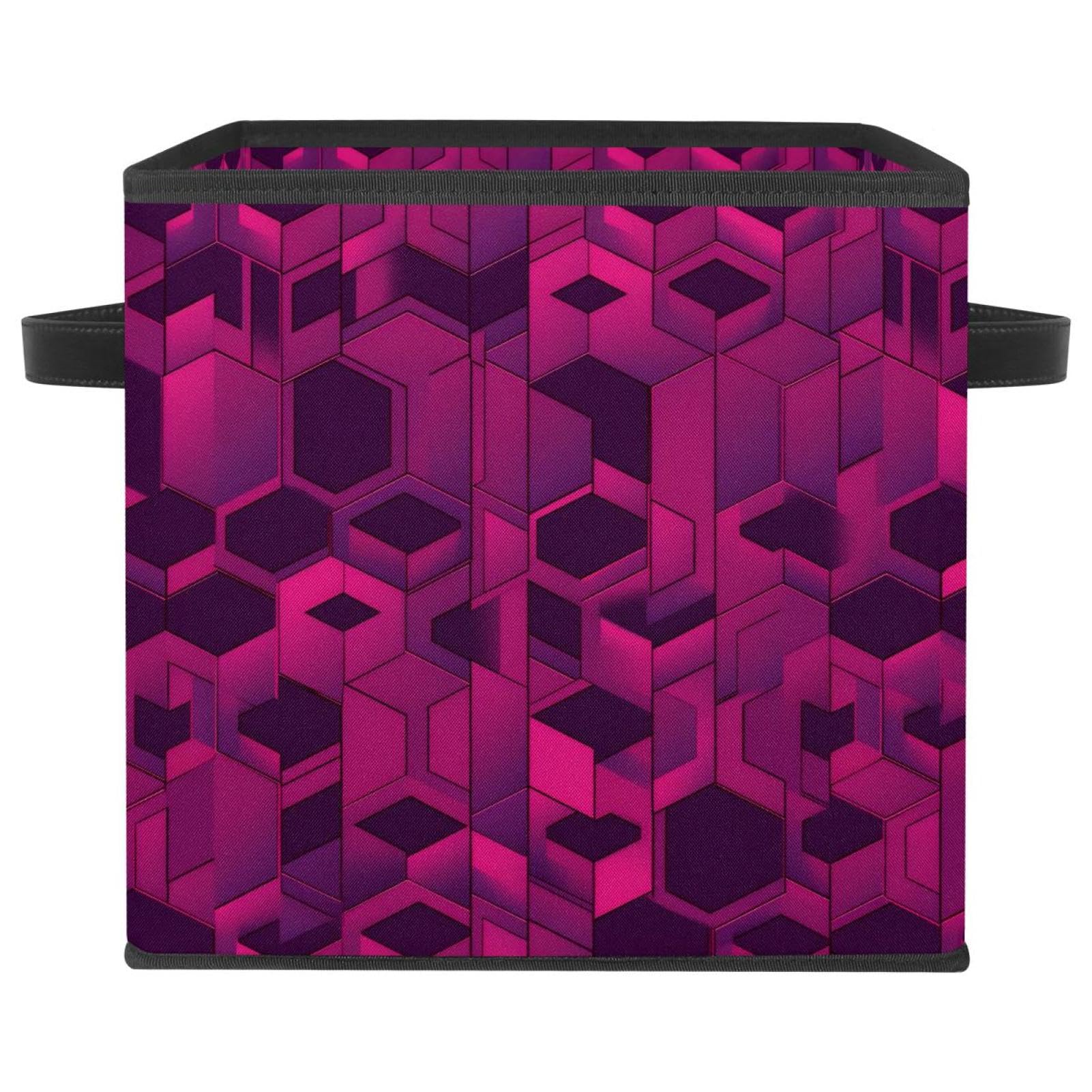 Boîte de rangement pliable grand cube rose pour maison et placard