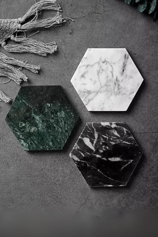Amazon｜大理石プレート 【ヘキサゴン-トリプル】 六角形 3枚セット