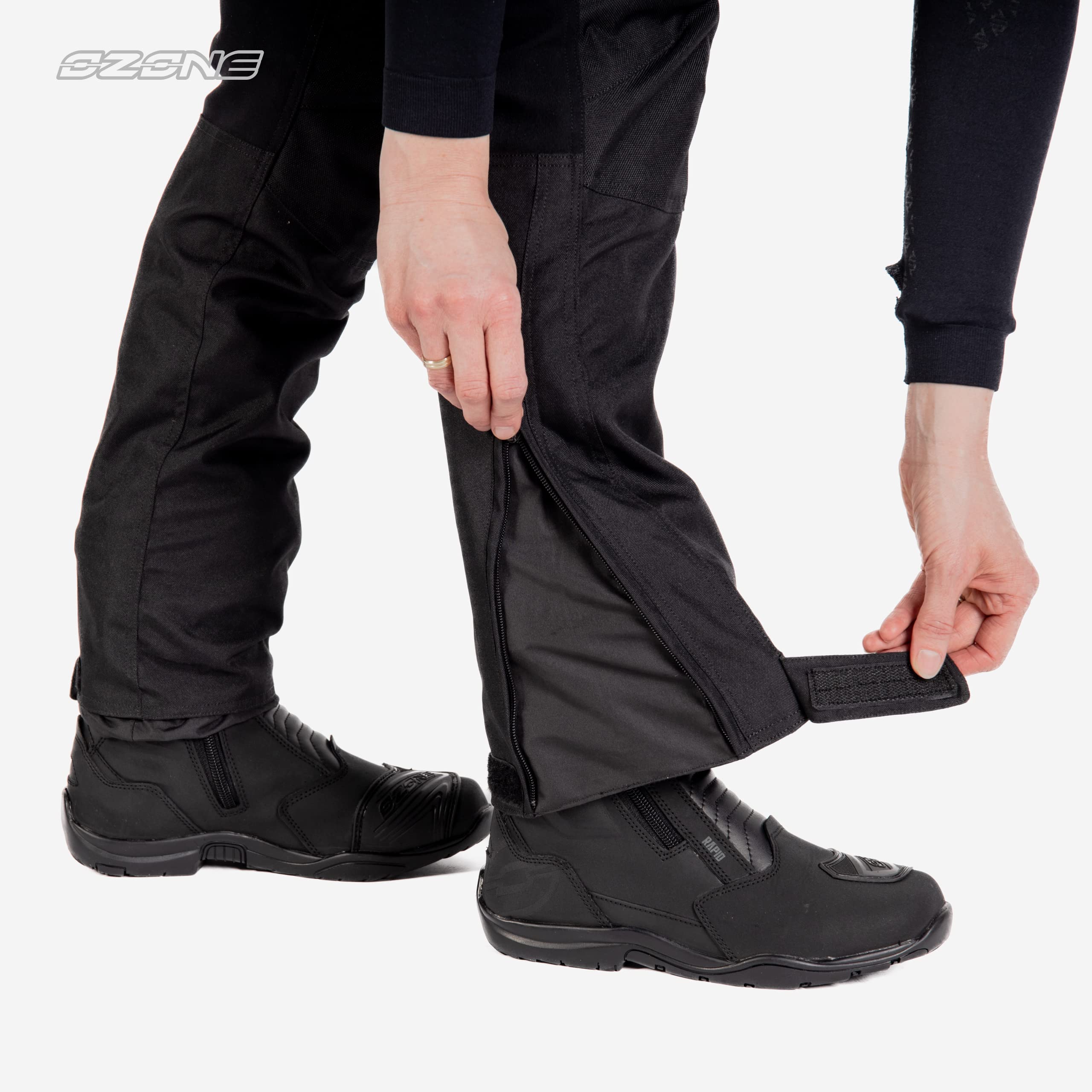 Ozone Jet II Lady Pantalon de Moto pour Les Femmes Protection des Genoux Tissu d'acier Membrane Amovible étanche Éléments réfléchissants Panneaux antidérapants 3 Poches