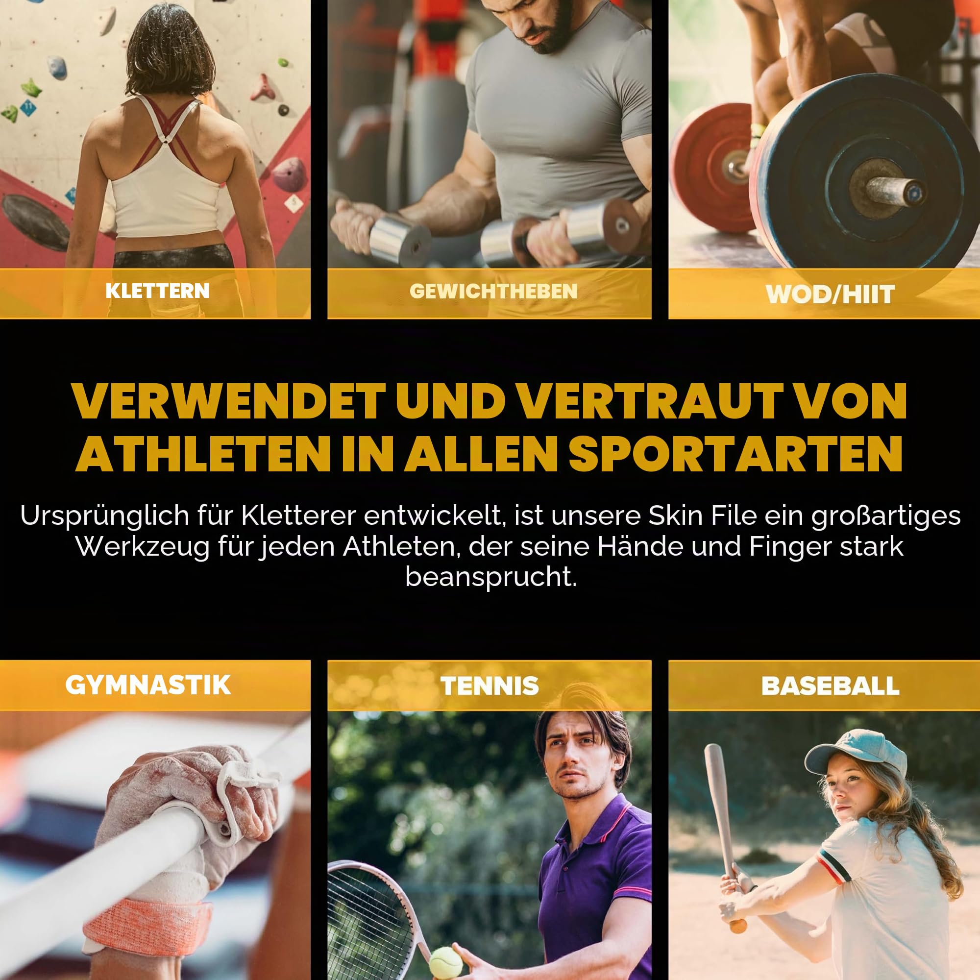 Climbskin Professionelle Aluminiumfeile mit 10 Ersatzminen | ergonomisch, leicht und langlebig | pflegt die Haut und entfernt Schwielen und Härten | Klettern, Crosstrainning und Fitness