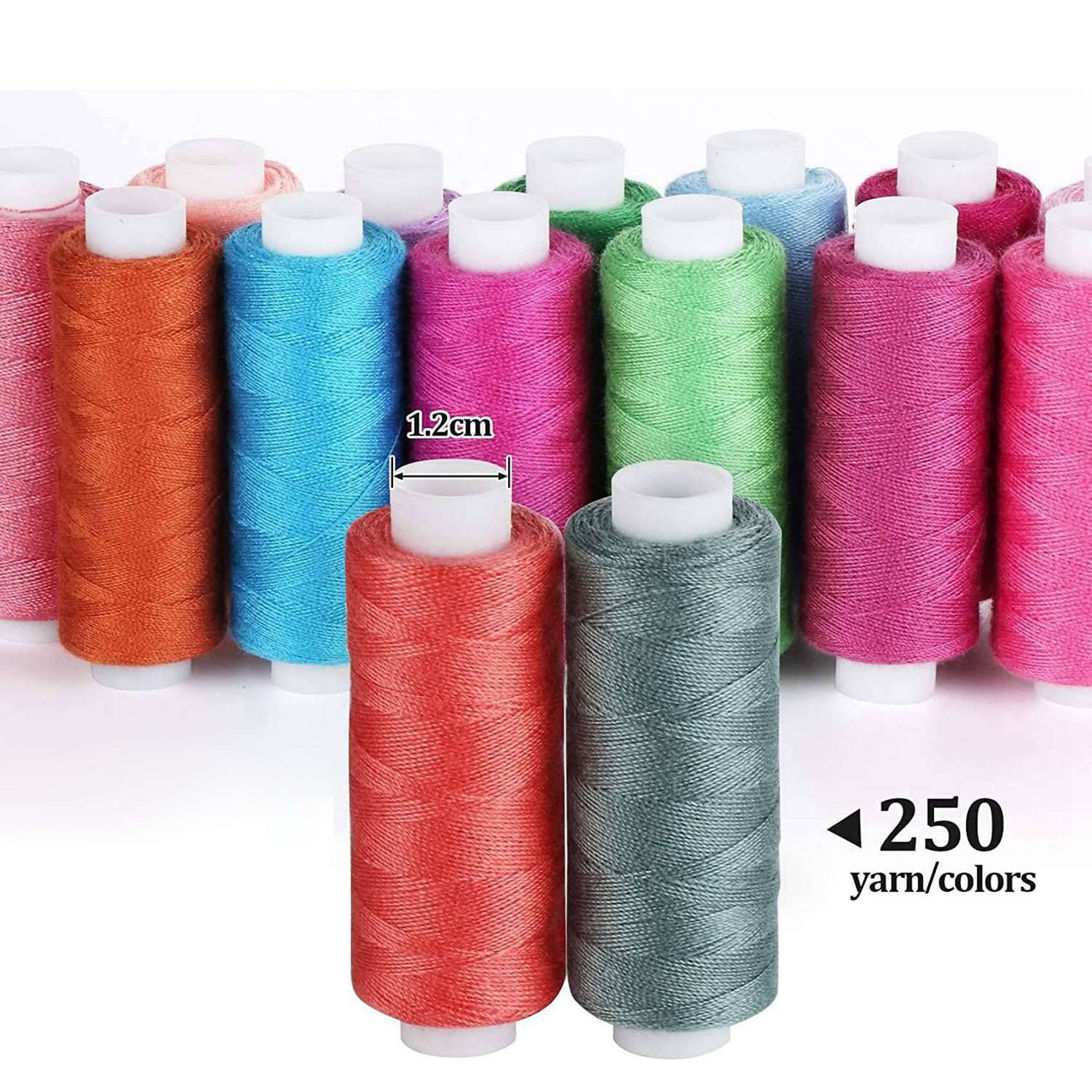 200x Juego de Hilo de Coser 100 Colores 250 Yardas Cada Carrete Kit de Hilo de Poliéster para Coser Una Mano O Una Máquina
