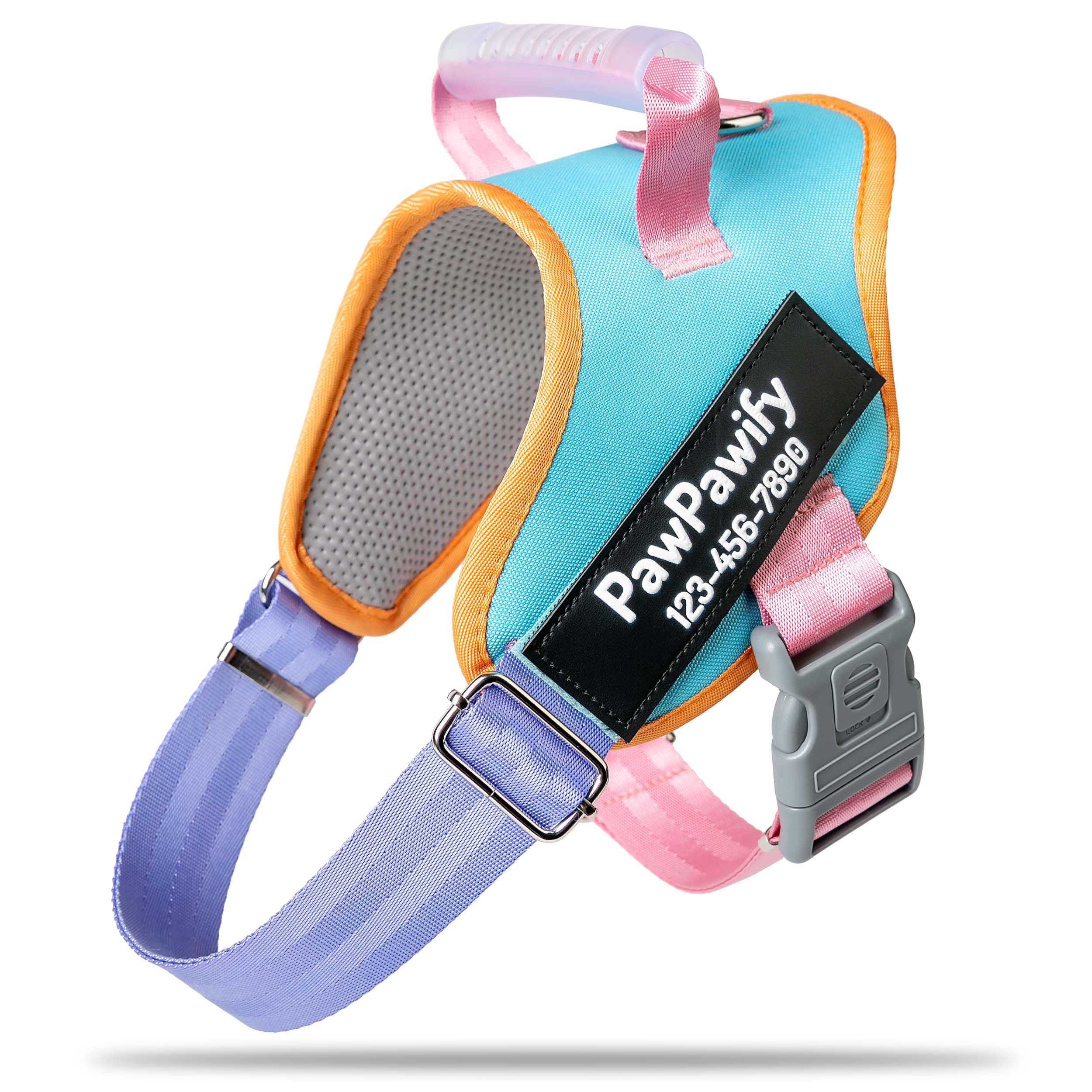 PawPawify Custom No Pull Dog Harness with Name and Phone Number, Training and Walking,Heavy Duty Personalized Pet Vest to Prevent Tugging, Pulling, or