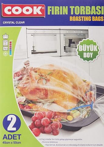 Cook Fırın Torbası, Hindi Boy, 45 x 50 cm, 2 Yaprak, Polyester Telli