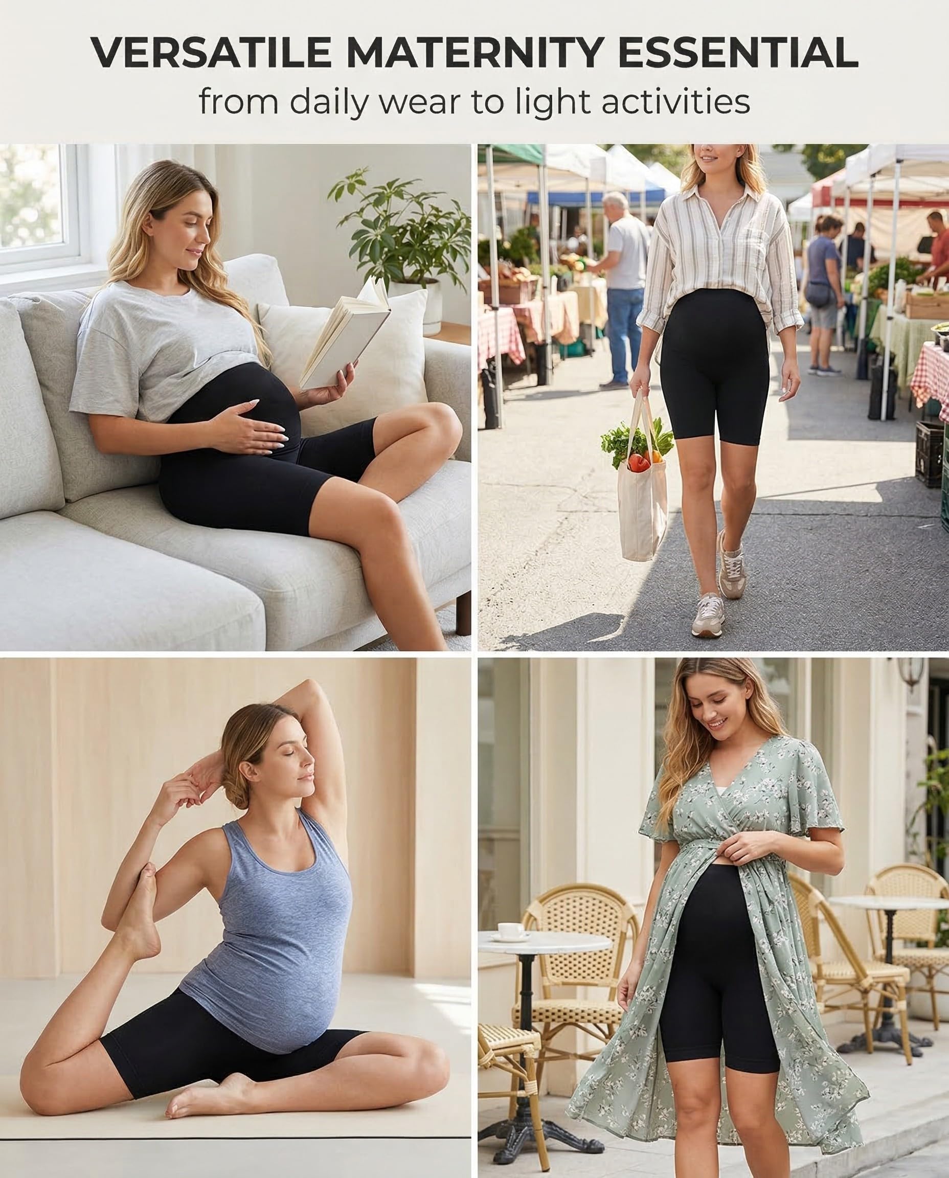 HSIXHAF Bragas Embarazada Cintura Alta Pantalon Antirozaduras Mujer Verano Ropa Interior Premamá - negro/XXL — view 3