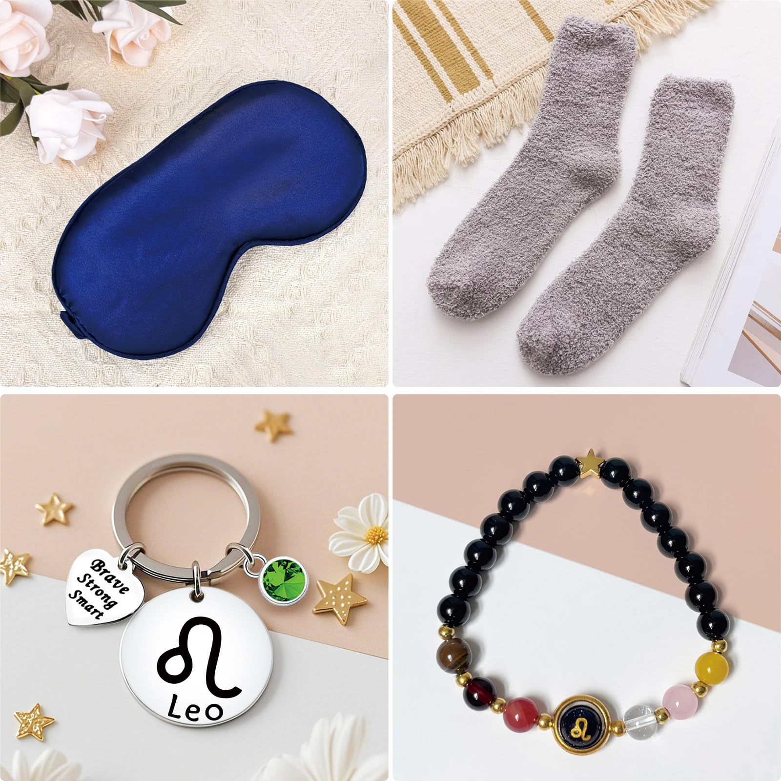 Leo - Regalos de cumpleaños para mujer, juego de taza de cristal del zodiaco para ella, cesta de astrología para mamá y hermana, caja de constelación para amiga, cesta de agradecimiento para jefe