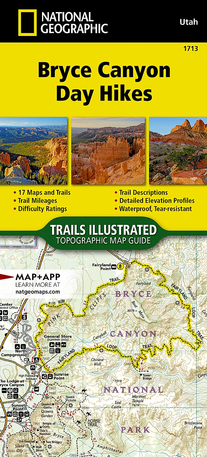 Bryce Canyon Day Hikes (National Geographic Topographic Map Guide, 1713)