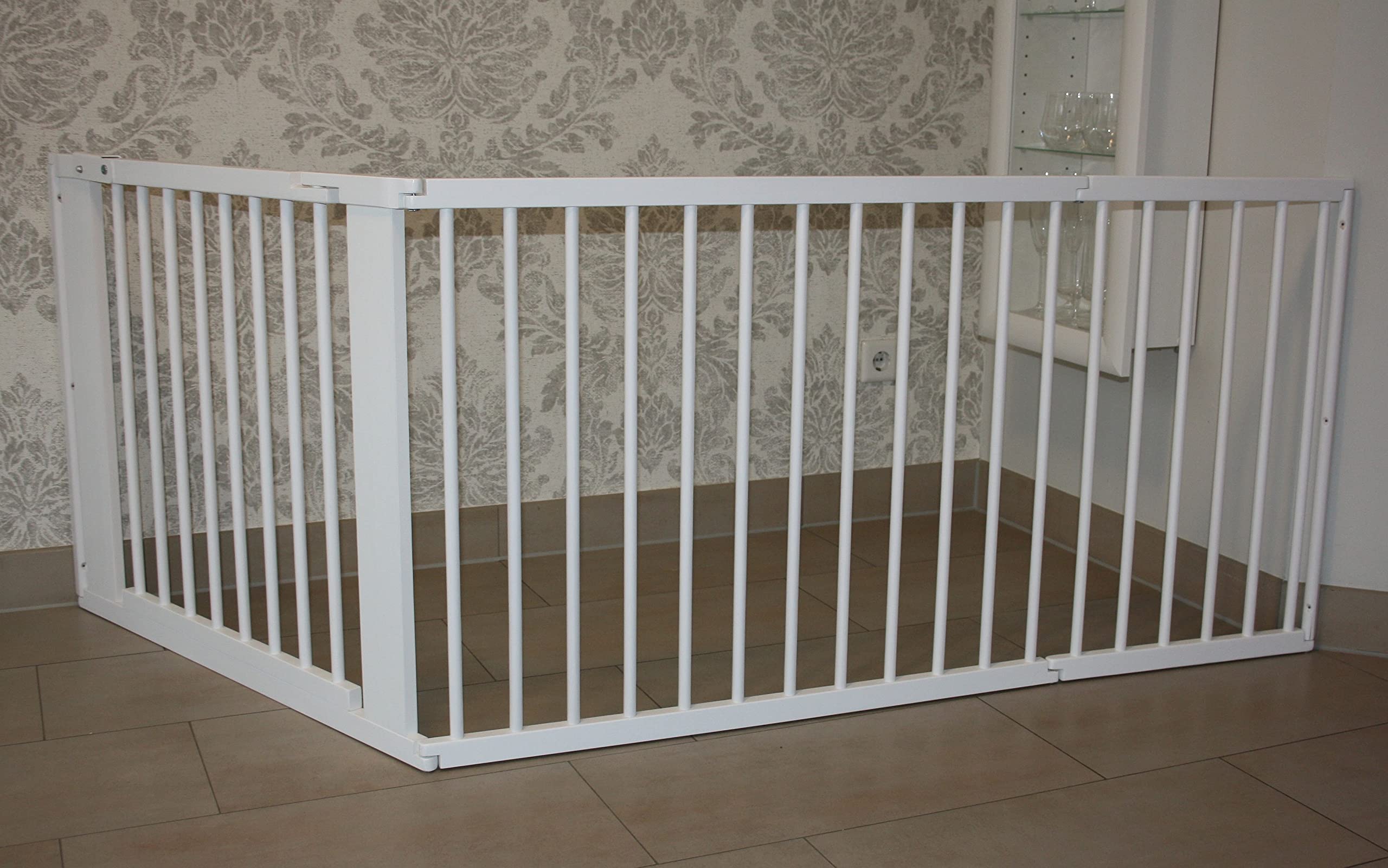 Schutzgitter Absperrgitter Türgitter Treppenschutzgitter V 117 bis 363 cm Weiss (244cm)