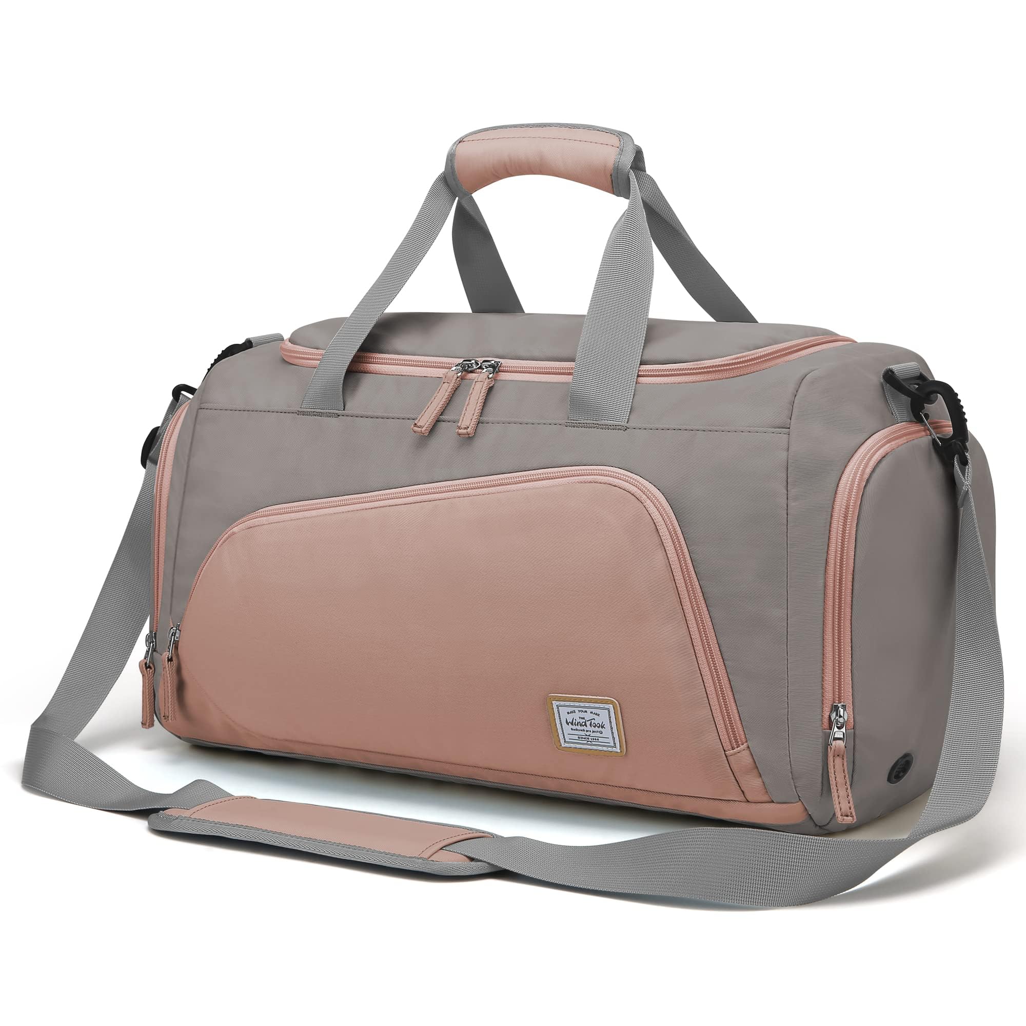 WindTook 40L Borsa Sportiva da donna Borsone Palestra Borsoni da Palestra con Scomparto Scarpe Borsone da Viaggio per Campeggio Nuoto Viaggio Palestra Sport Vacanza 53x27x27CM Rosa