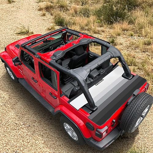 Miniatura 7 de Shadeidea Wrangler JL - Cubierta Tonneau para Jeep JLU de 4 puertas (2018-actual), cubierta de carga de vinilo para maletero trasero, Robicon Sahara