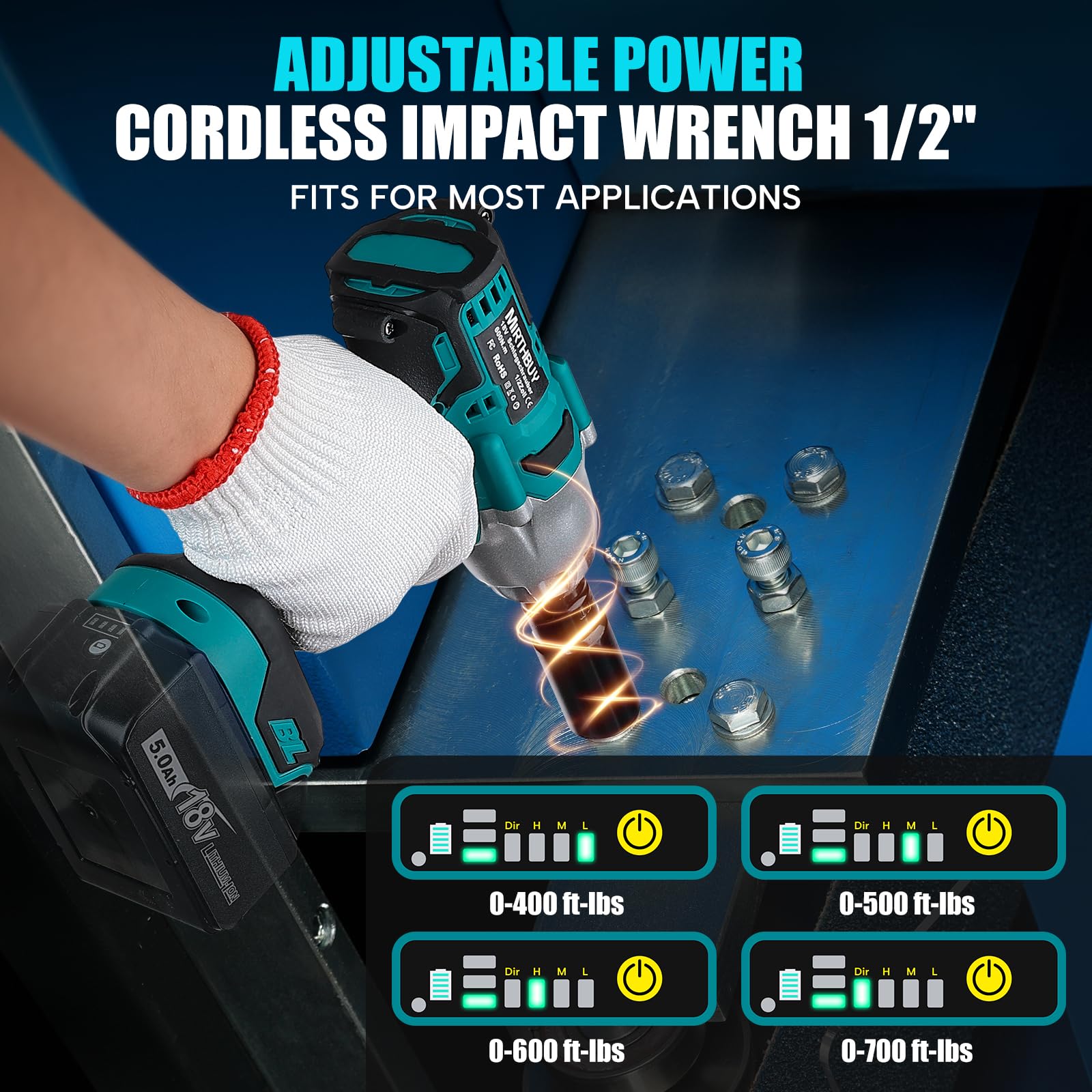 Makita DTW301Z Accu slagmoersleutel 330Nm 1/2 borgpin 18V Basic Body