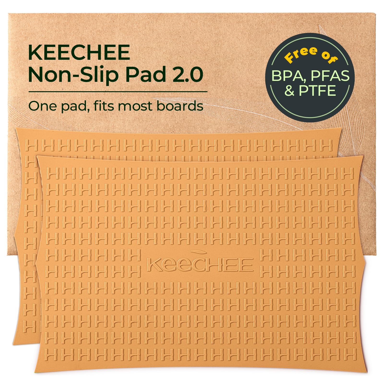 Keechee 2PCS Silicone Non-Slip Mat for Cutting board, Preventing Cutting Injuries in the Kitchen Chopping Boards Feet for Kitchen Safe, Warm Gifts for Kitchen &amp; Home Protector (Brown)