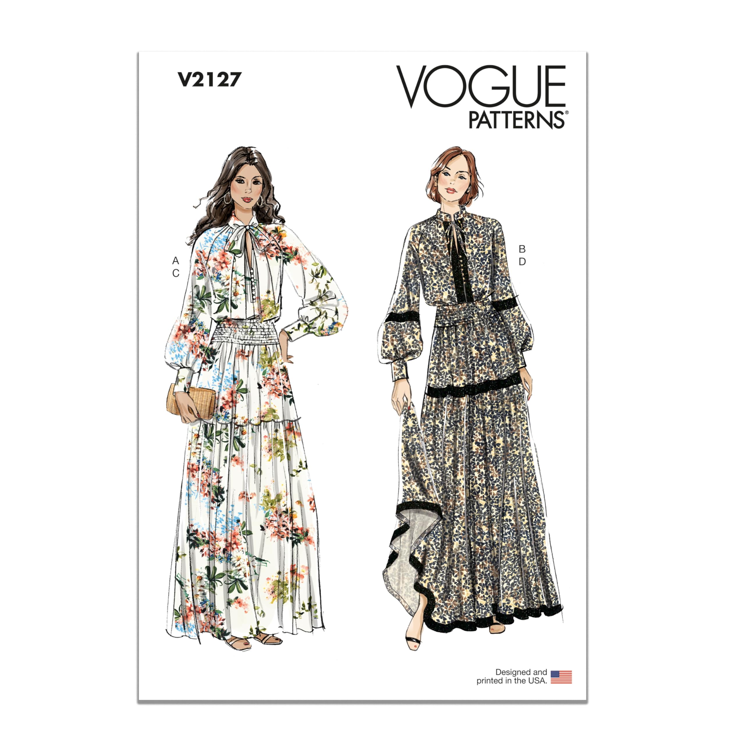 Patron robe deux pièces femme Vogue V2127H5 l'élégance de la haute couture