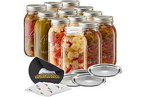 Quart Canning Jars: 12-Pack for Canning, Fermenting, Pickling, Projects