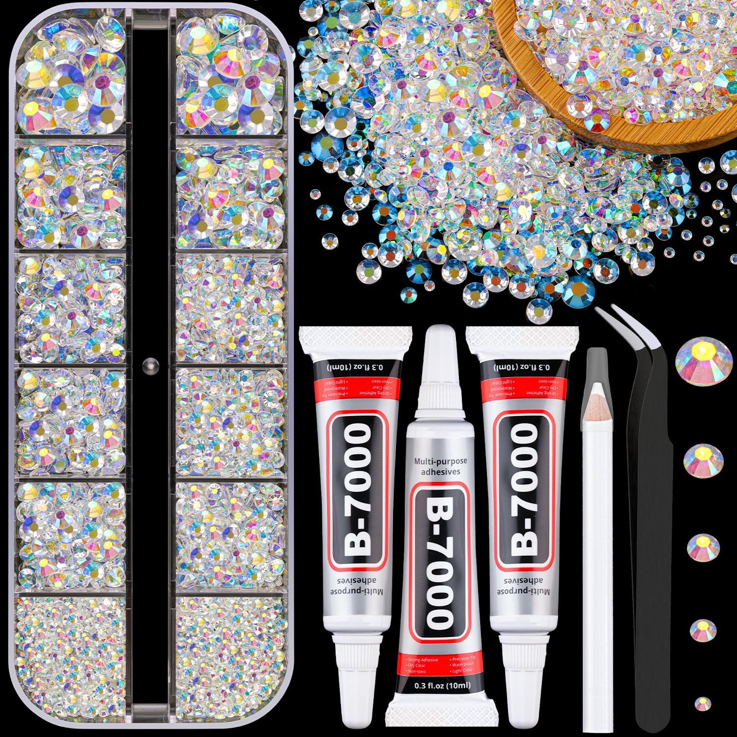 Resin Jelly Rhinestones for Crafting with B7000 Jewelry