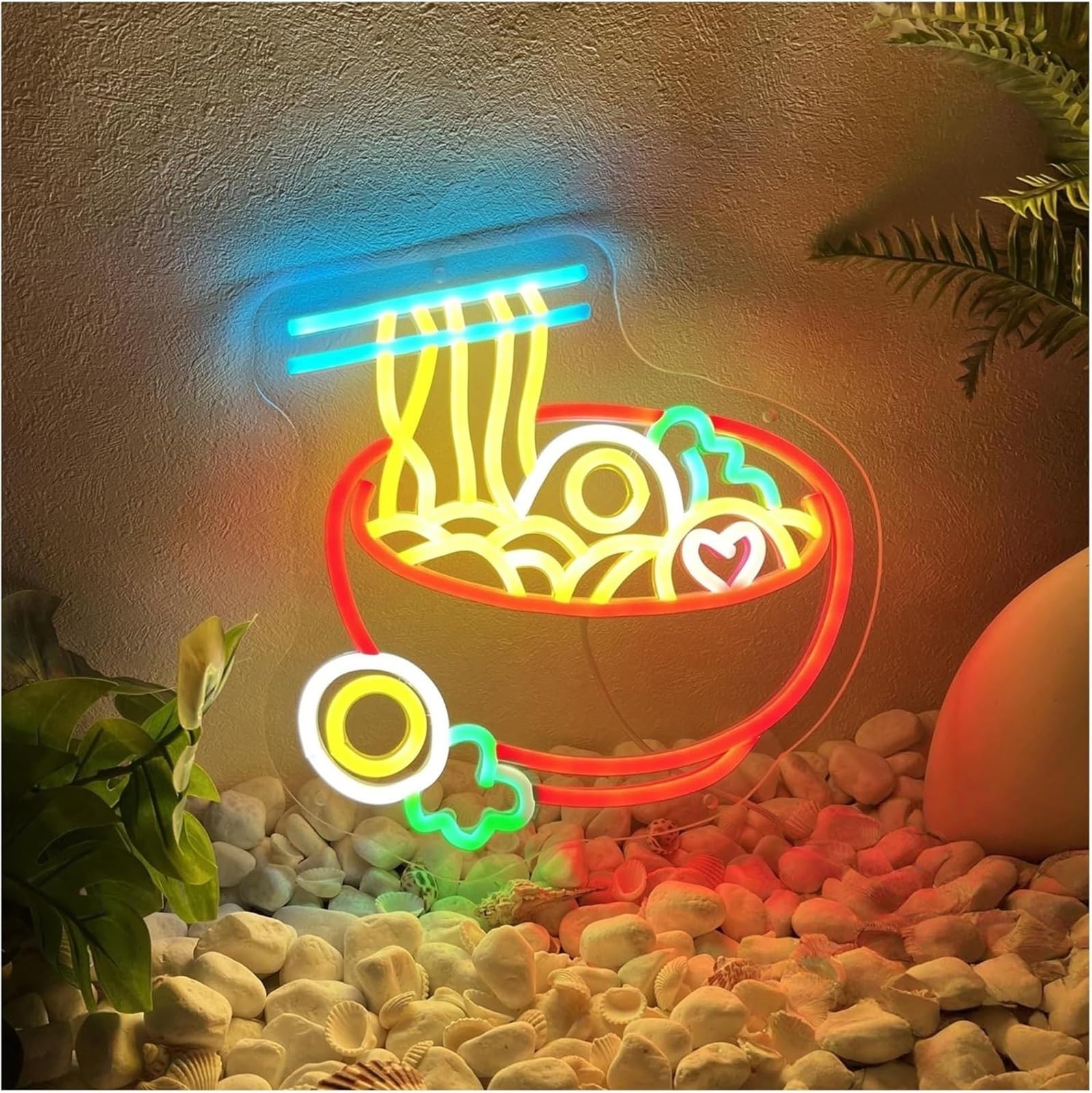 Zynther Neon lamp for neon Sign for Ramen Noodles Light for Restaurant Wall Decoration 45cm