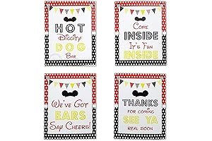 Mickey Mouse Party Sign Set - Disney Inspired Decoration
