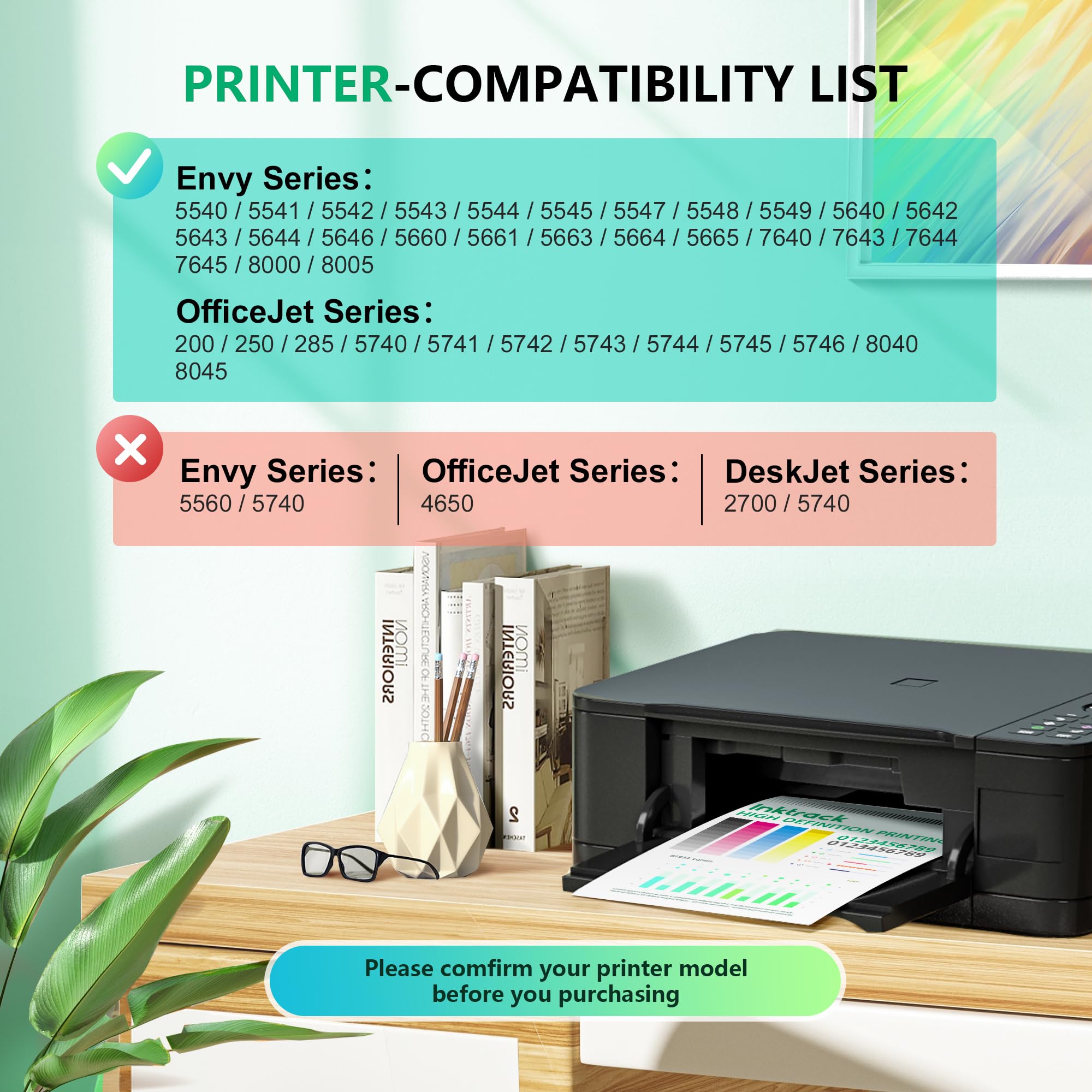 Printer Ink 62 62XL Compatible For HP Ink 62 62XL Black And Color Combo Pack For HP Envy 5540 5640 7645 5660 Officejet 5740 5746 250 - View #9