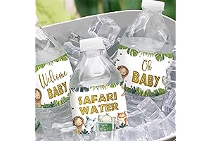 45 Pcs Safari Water Bottle Labels for an Unforgettable Jungle Adventure