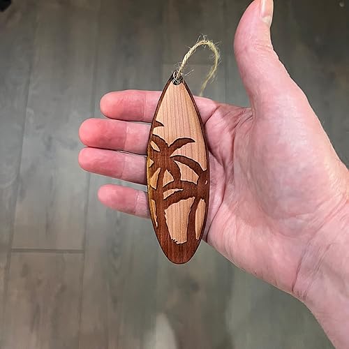 Miniatura 4 de Palm Tree Surfboard - Cedar Ornament
