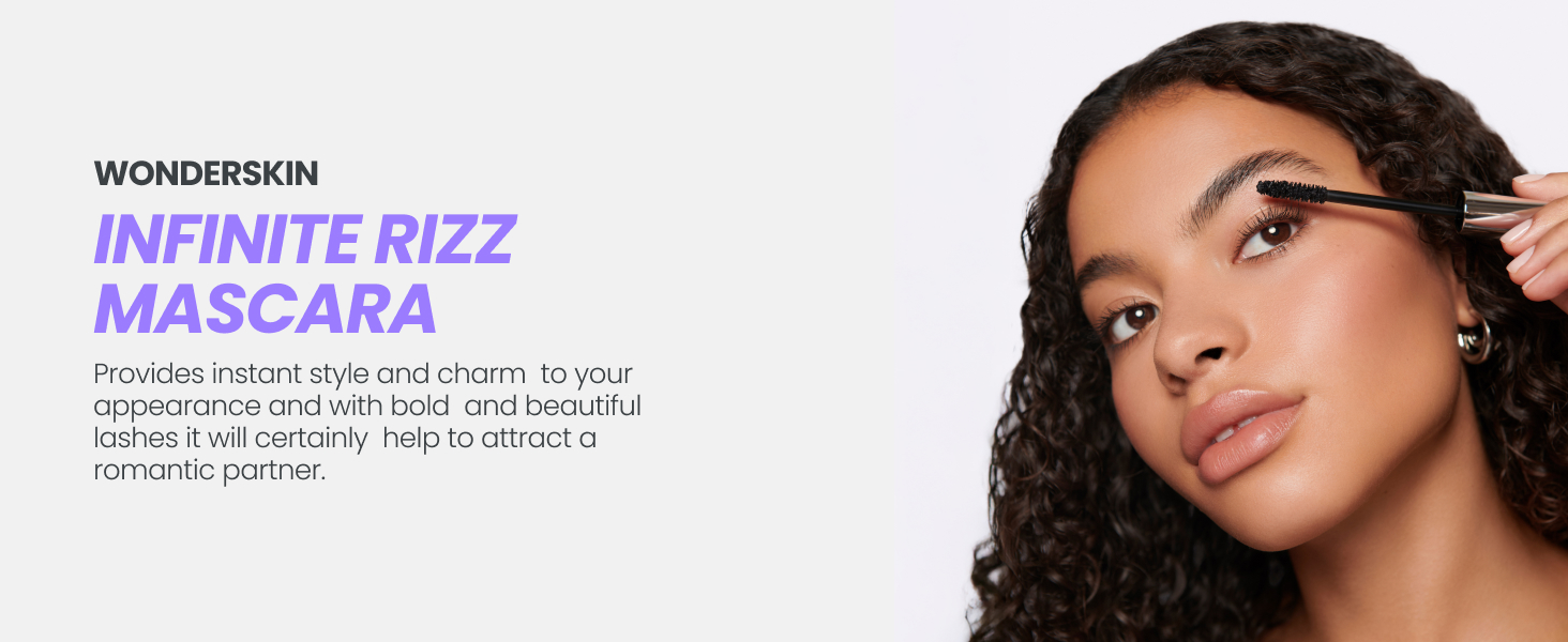 Wonderskin Infinite Rizz Mascara - Mascara noir pour le volume et la longueur - Mascara durable résistant aux taches et à l'eau - Mascara allongeant le volume (noir Wonderskin Infinite Rizz Mascara - Mascara noir pour le volume et la longueur - Mascara durable résistant aux taches et à l'eau - Mascara allongeant le volume (noir