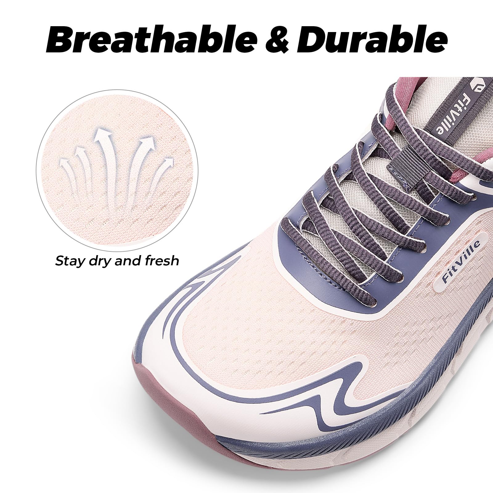 FitVille Weit Laufschuhe Damen Sportschuhe Atmungsaktive Sneaker Leichte Joggingschuhe Bequeme Walking Schuhe Gr.35.5-42.5