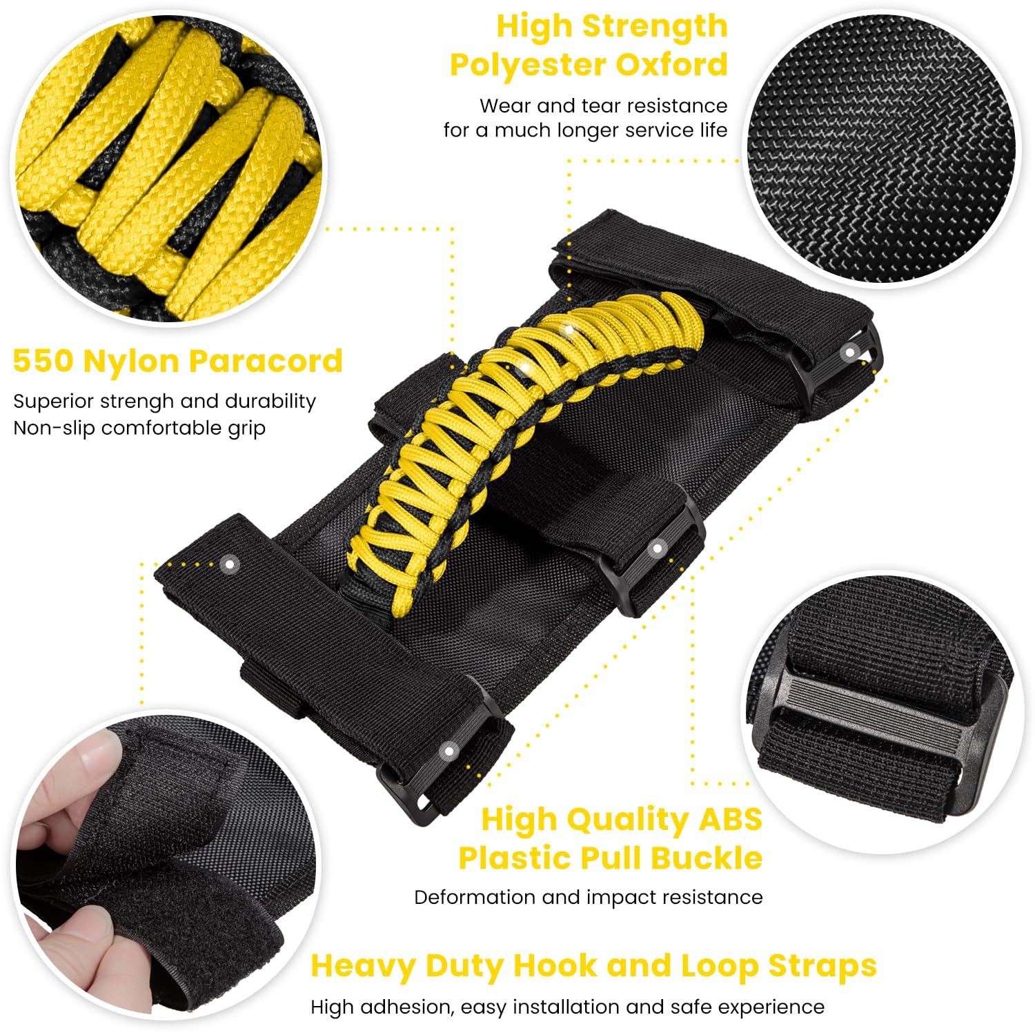 2-tlg. Überrollstangen Griffe Für Jeep Wrangler | Rutschfeste Haltegriffe | 1997-2021 Modelle