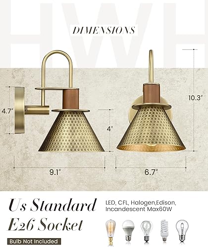 Miniatura 4 de HWH - Aplique de pared de granero, apliques de pared de cuello de cisne para interiores, lámpara de pared de tocador de 1 luz para baño, dormitorio,