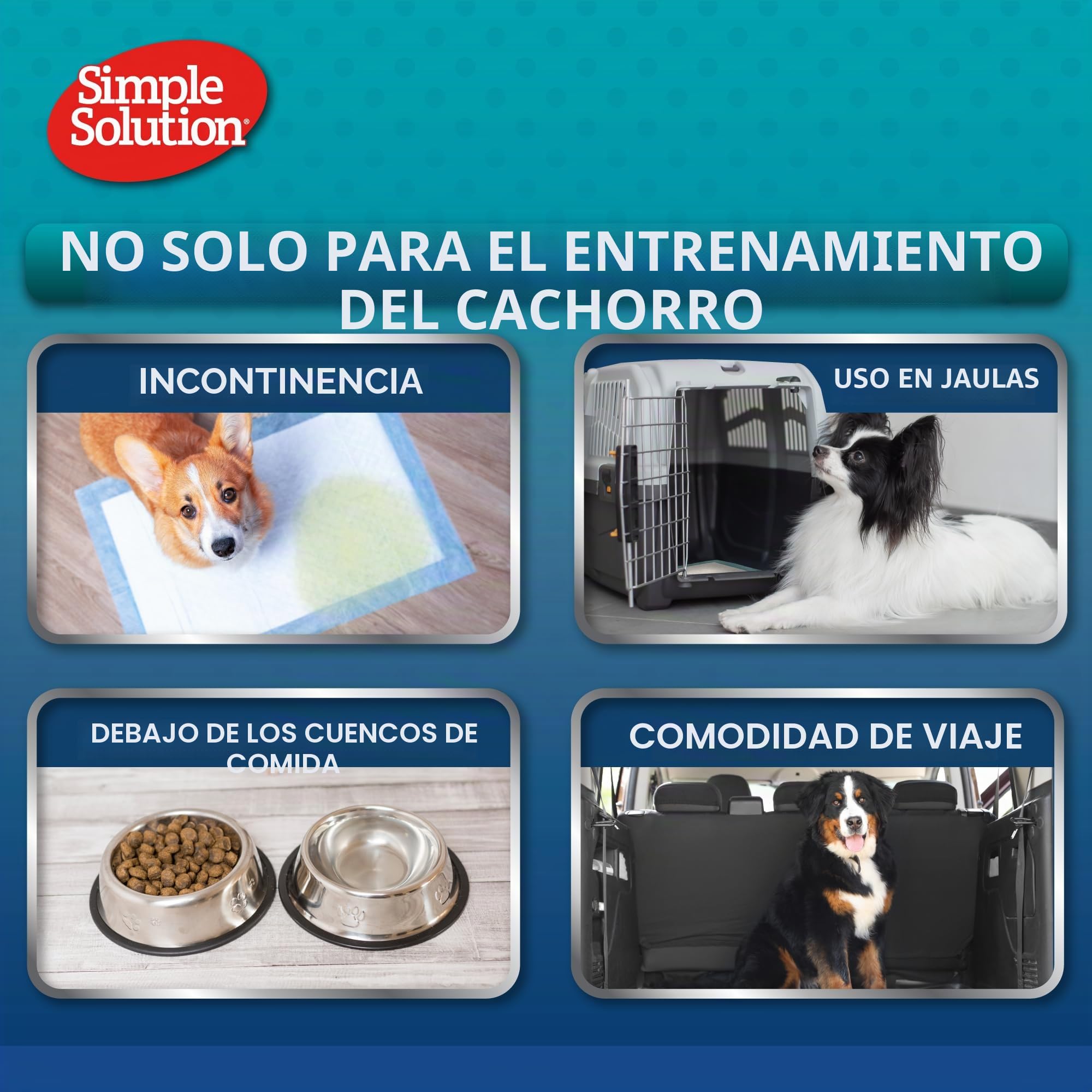 Simple Solution Almohadillas para perros Todo el día Premium 6 capas, aroma lavanda paquete de 50