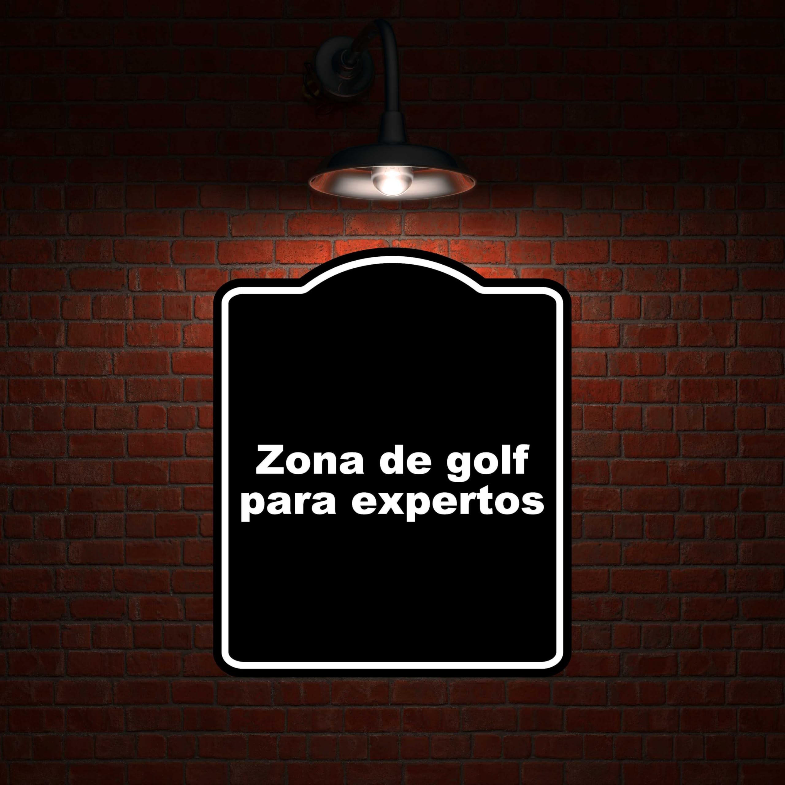 Zona de golf para expertos BLACK Aluminum Composite Sign 15 x 18 inches