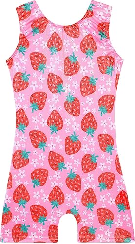 Leotards for Girls Gymnastics Toddler Dance Biketards Mermaid Unicorn Athletic Dance Wear Shiny Rainbow Blue Hotpink