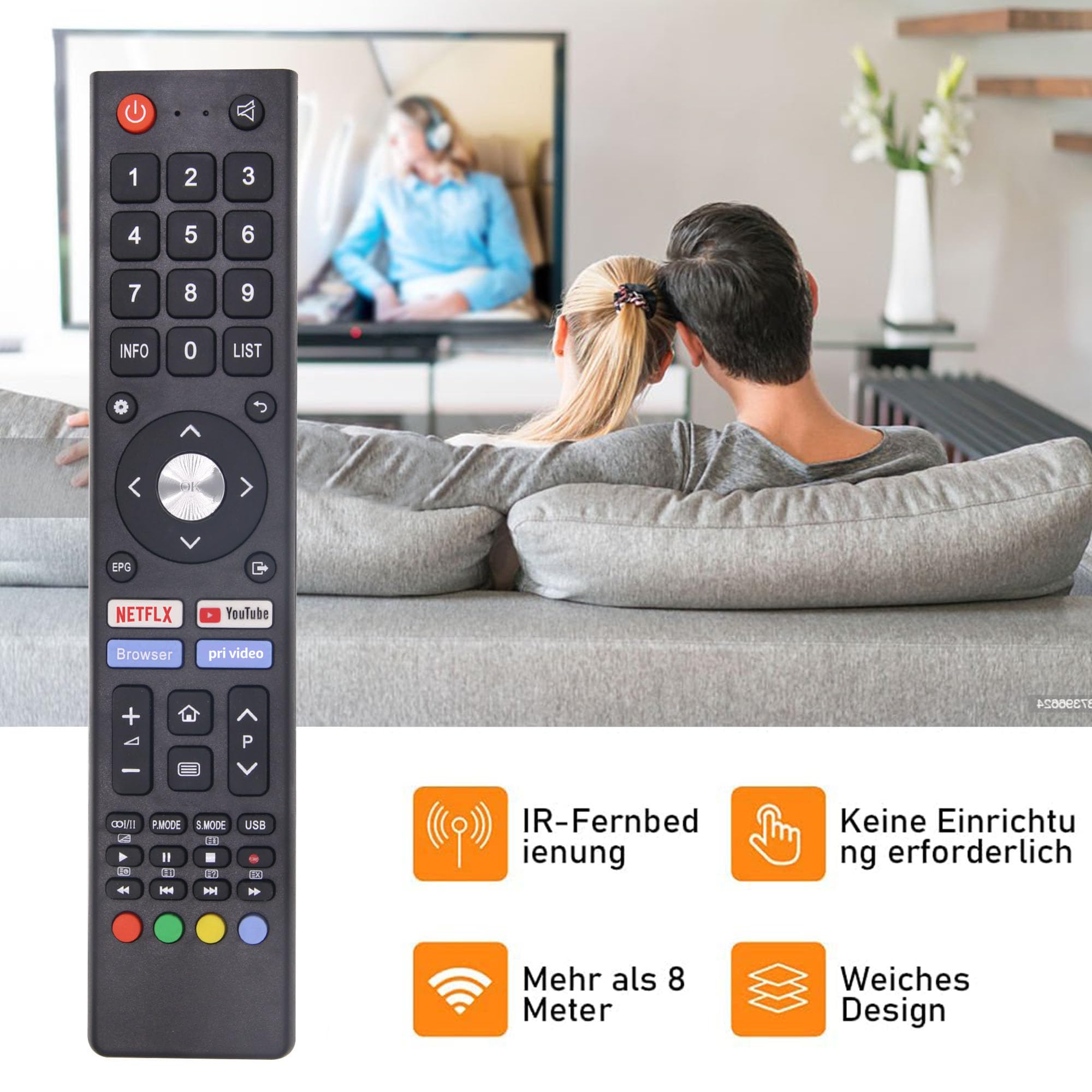 GCBLTV02ADBBT Vervanging Voice Afstandsbediening van toepasselijk voor CHIQ /SABA/OK TV L40H7C U43H7C U50H7C U55H7C L40G7L L32H7S L40H7A U55IP7UHD U58H7A U65H7S U43H7A U50H7A