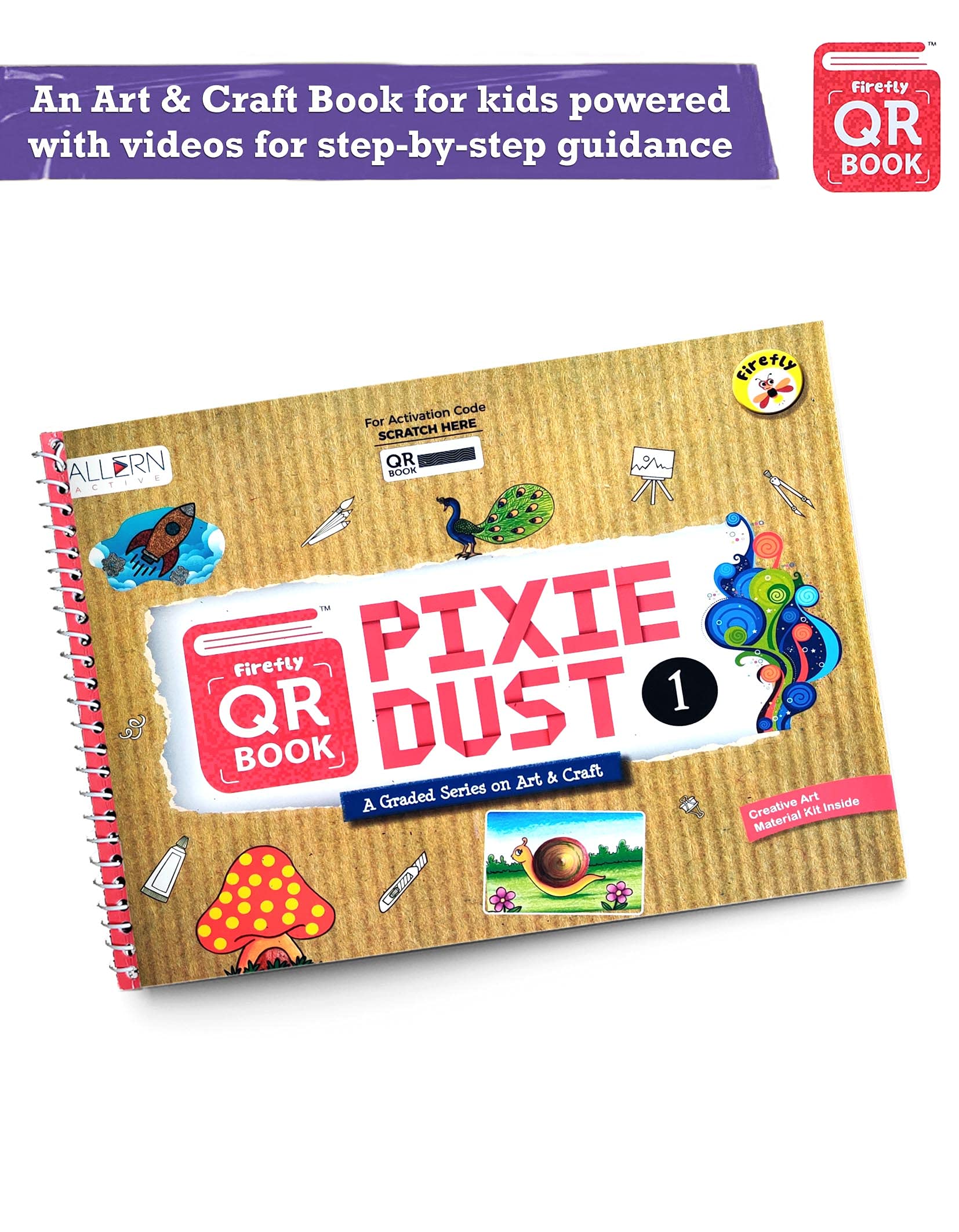 Firefly Pixie Dust Art and Craft DIY Set for Kids 3 to 8 Years | Craft Kit with all Craft Materials and Videos | Kids Gift for Girls, Boys | Book 1 [Paperback] Content Team at Chetana Publications