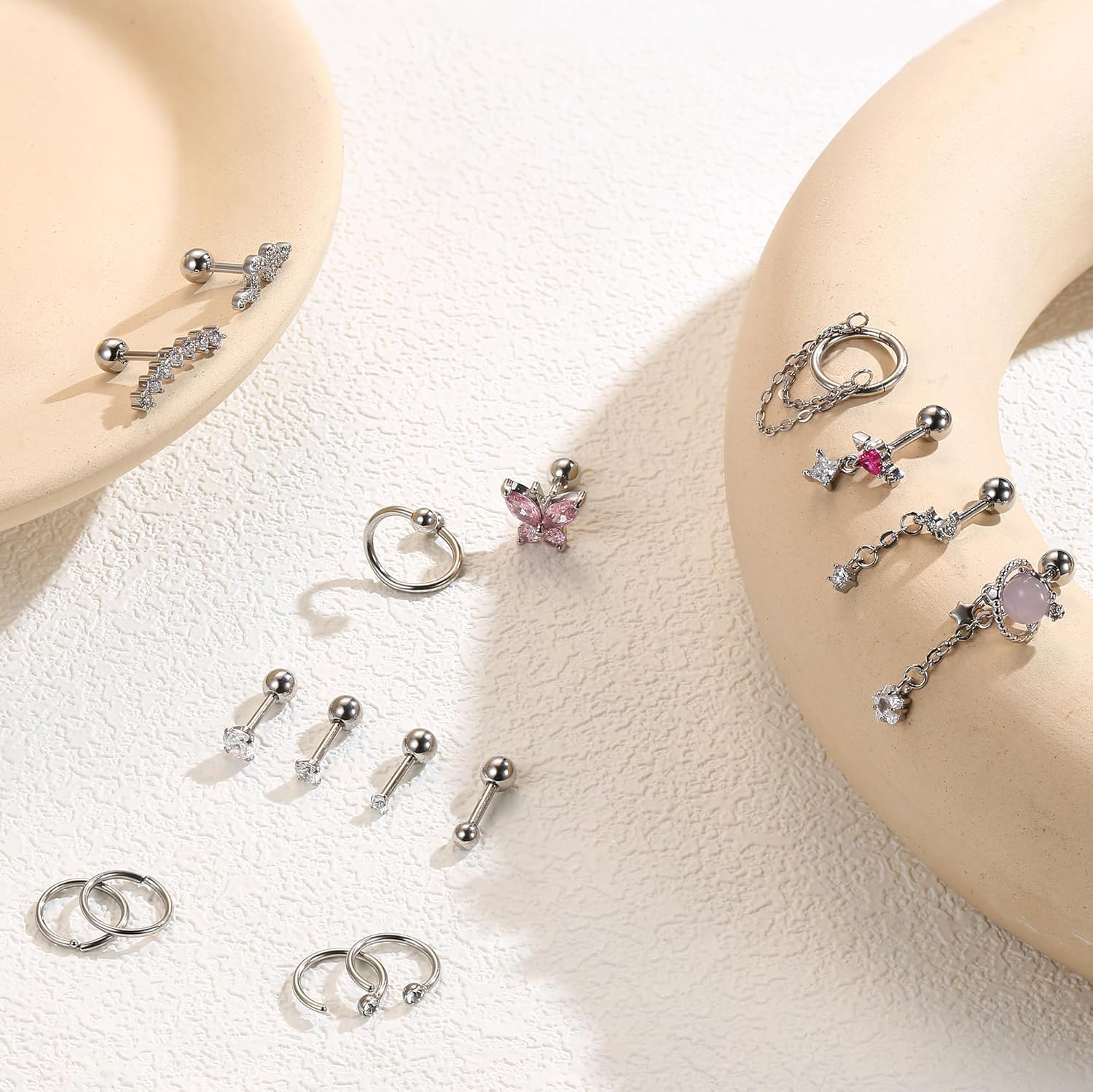 FASACCO Helix Earrings 16G Cartilage Earring Surgical Steel Helix Piercing Jewelry Conch Earrings Cartilage Piercing Jewelry - Image 5