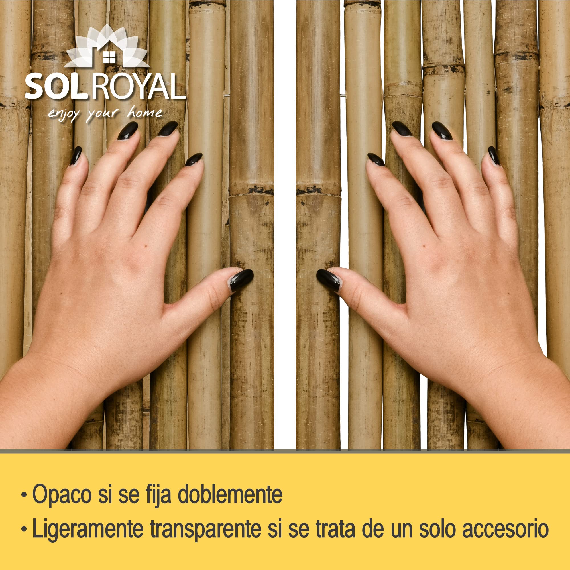 Sol Royal Valla de bambú Protectora SolVision B38 100 x 250 cm (A x L) Estera de privacidad Visual y Viento Natural Balcones terrazas Jardines barandas Cerca con cañas Gruesas