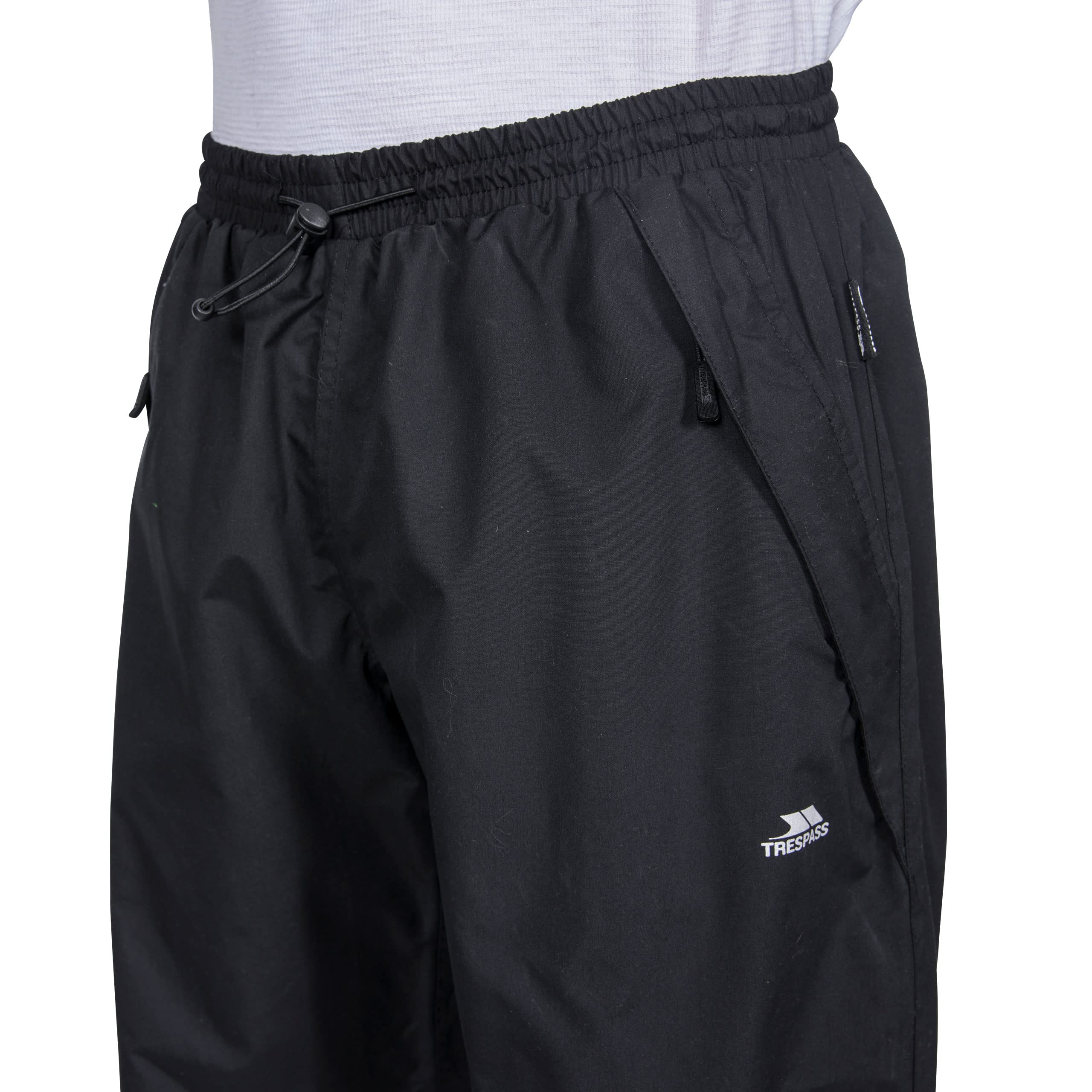 Trespass Toliland Homme Pantalon imperméable extérieur Élastiqué - Noir -