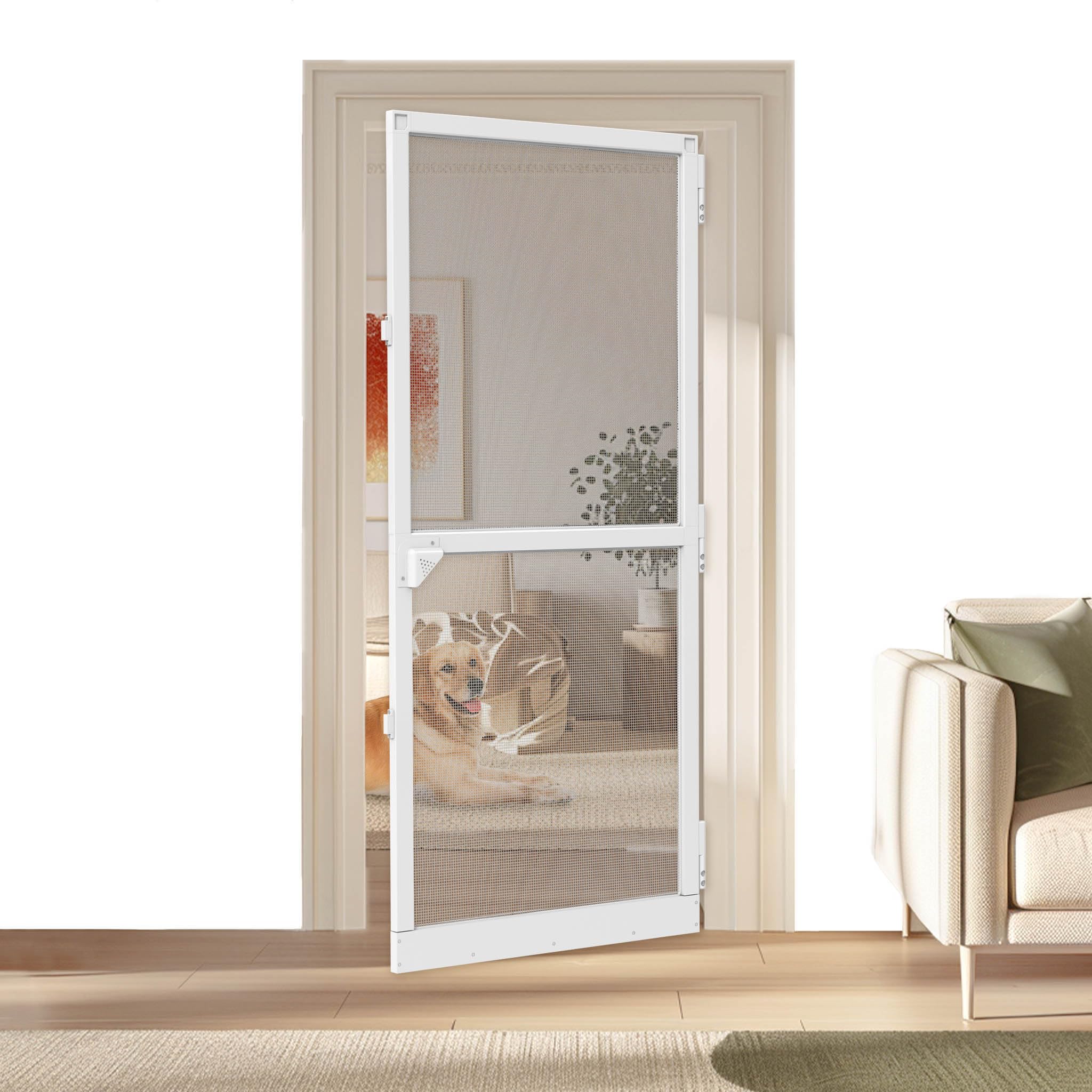 HENGMEI Mosquitera para puerta hasta máx. 95 x 210 cm, marco de aluminio, protección contra moscas de fibra de vidrio