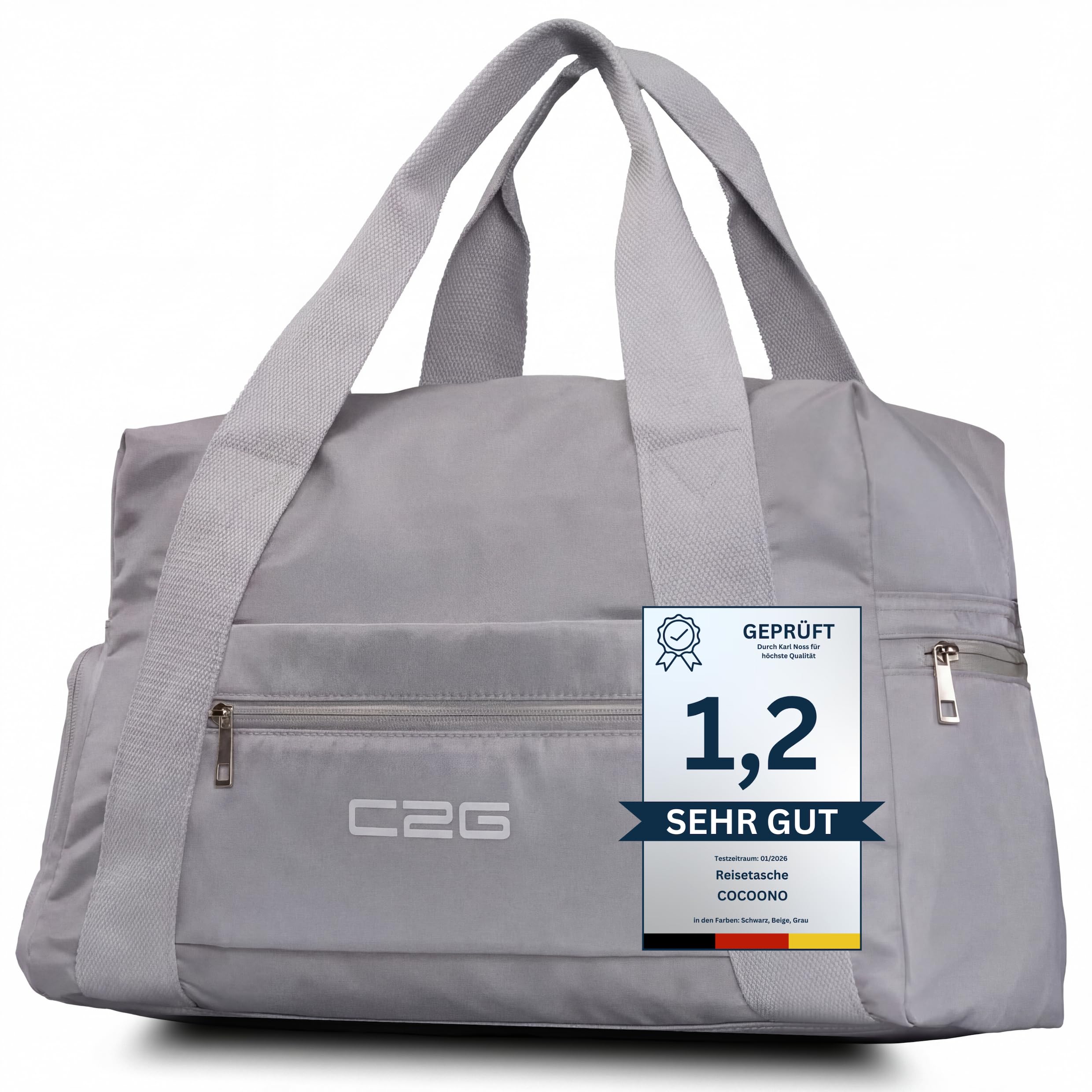 Handgepäck Tasche 40x30x20, 20L Ryanair Handgepäck fürs Flugzeug, Gym Tasche, Ryan Airlines Bag, Weekender Damen, Reisetasche, Travel Bag (Grau)