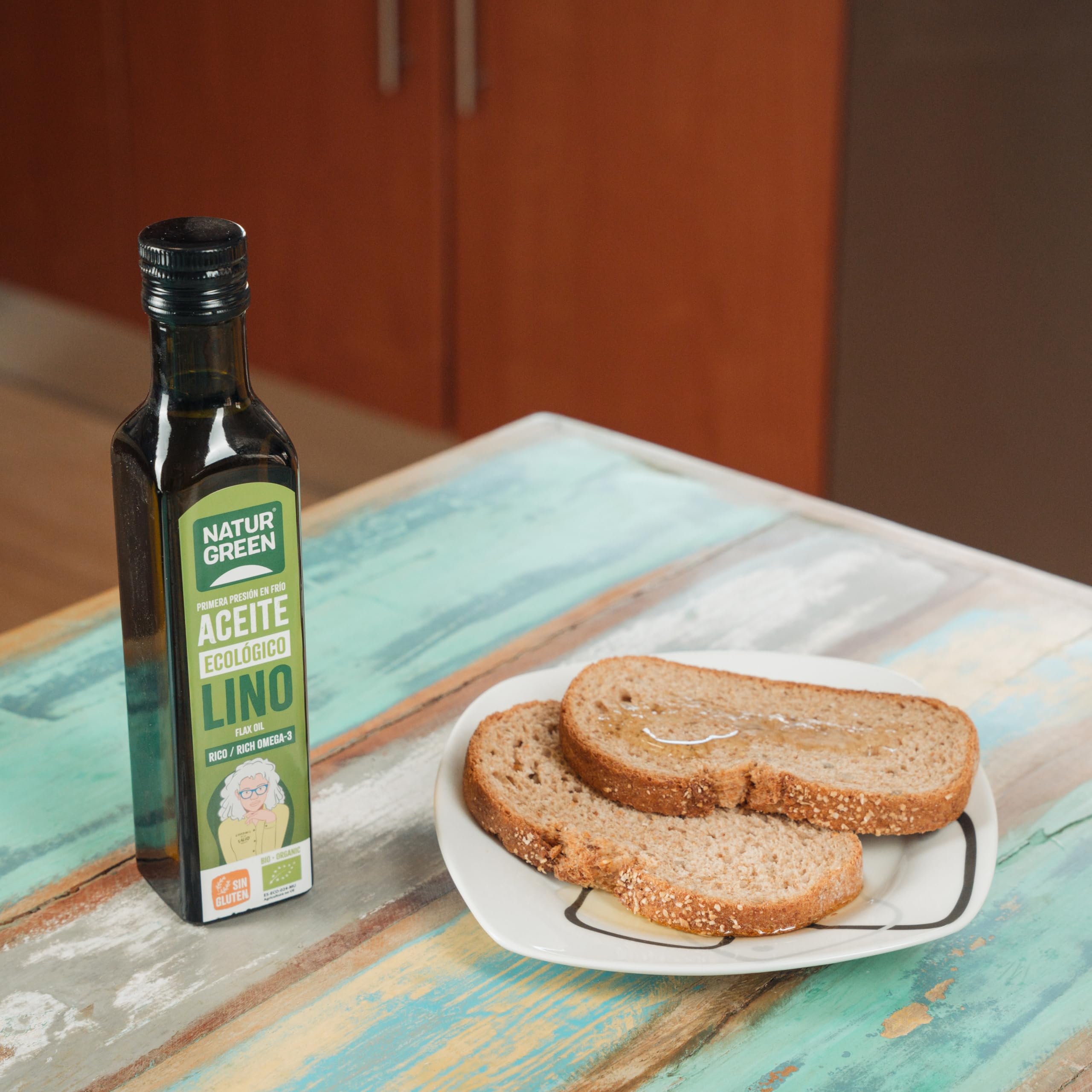 Aceite Lino Bio NaturGreen 100% Semillas de Lino Ecológico Omega-3 Primera Presión 250 ml