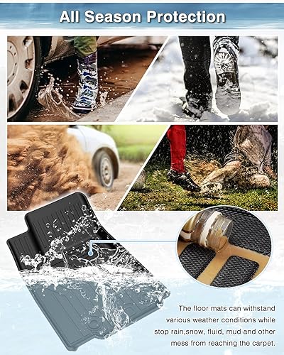 Miniatura 6 de Alfombrillas para Jeep Grand Cherokee L 2023 2022 2021, solo aptas para 6 pasajeros sin consola central, juego de 3 filas para todo tipo de clima,