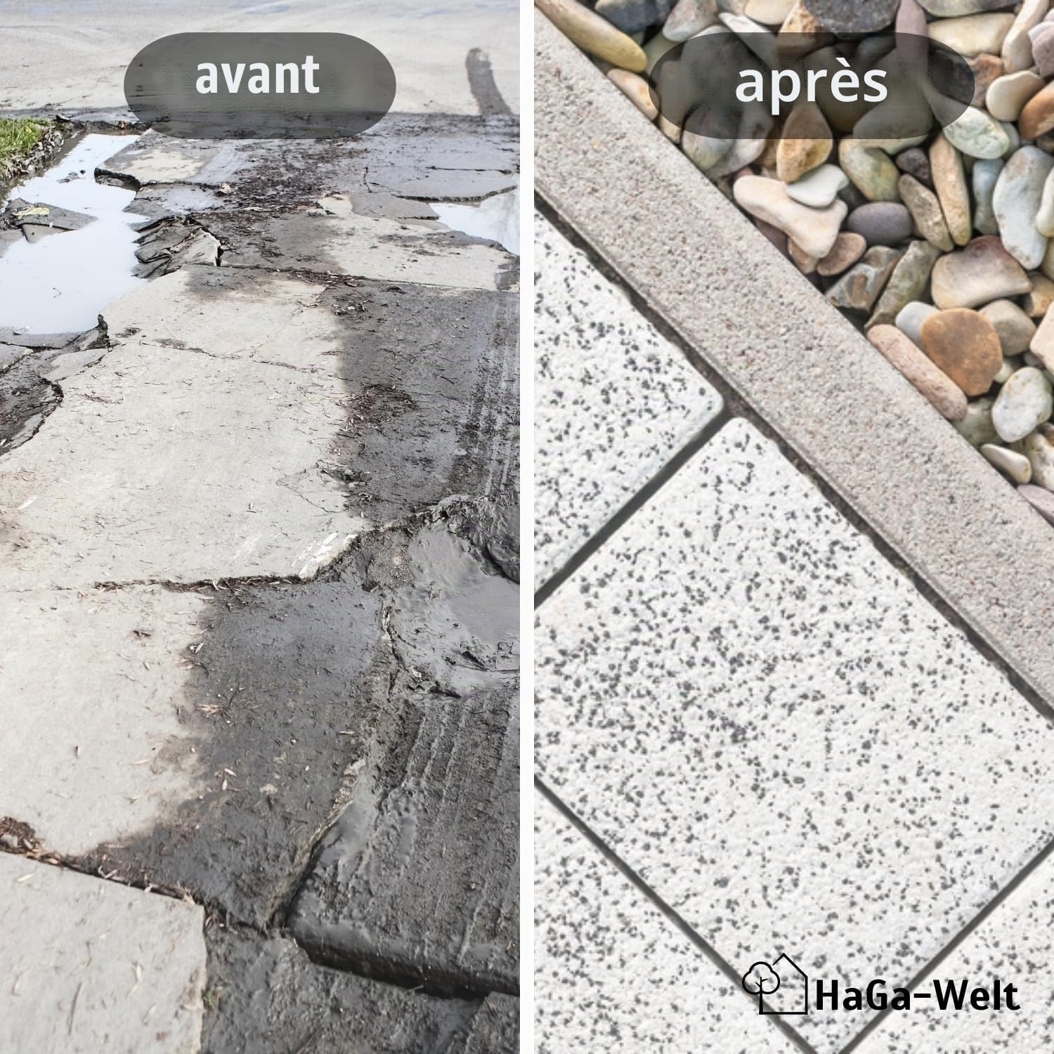 HaGa Non-tissé de drainage 120g/m² en 2m x 10m comme non-tissé de drainage, non-tissé pour bac à sable, géo-non-tissé, non-tissé de séparation pour le jardinage et sous les pavés
